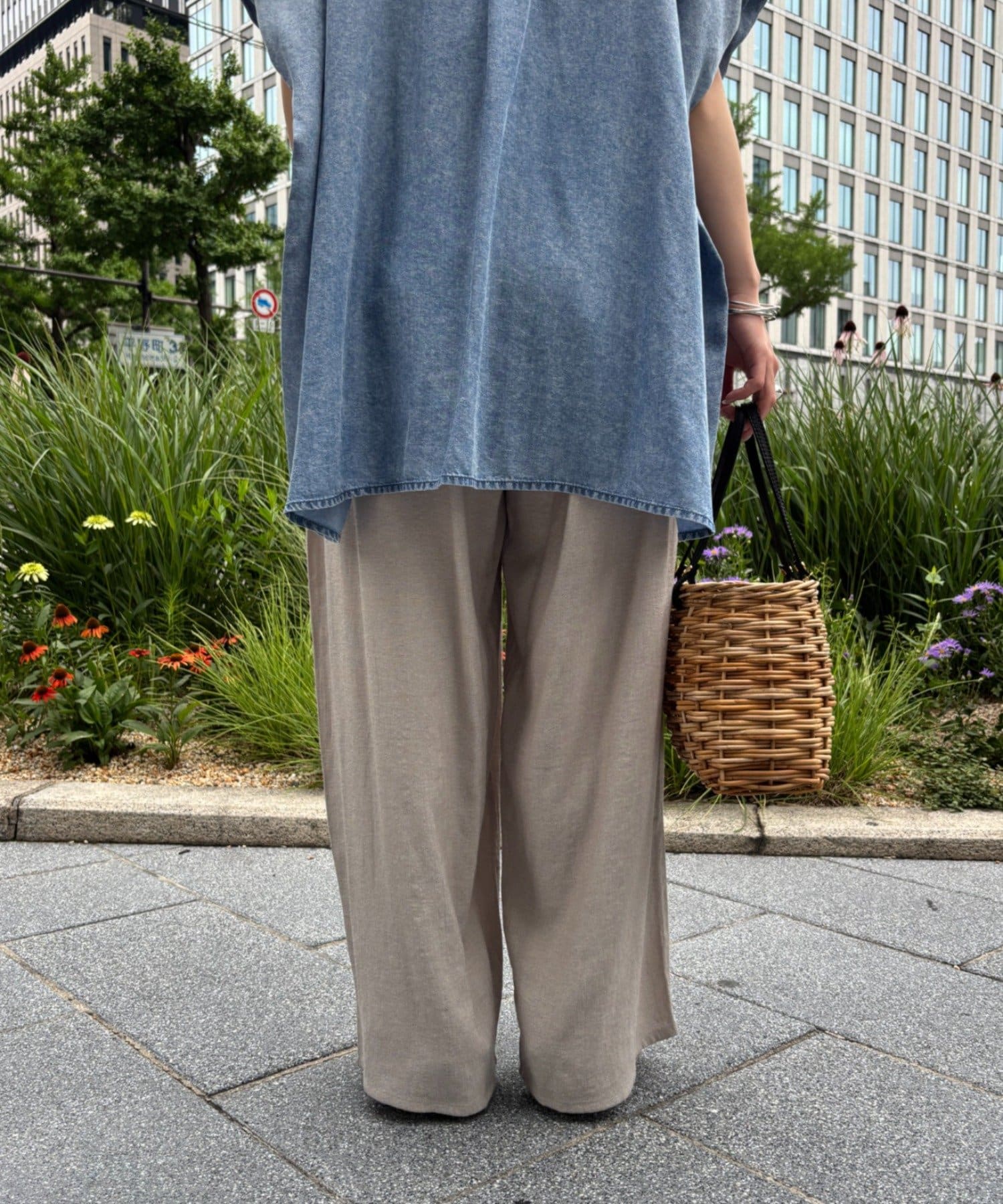 Jena　espace merveilleux(ジェナ　エスパスメルヴェイユ) リネンタッチワイドパンツ