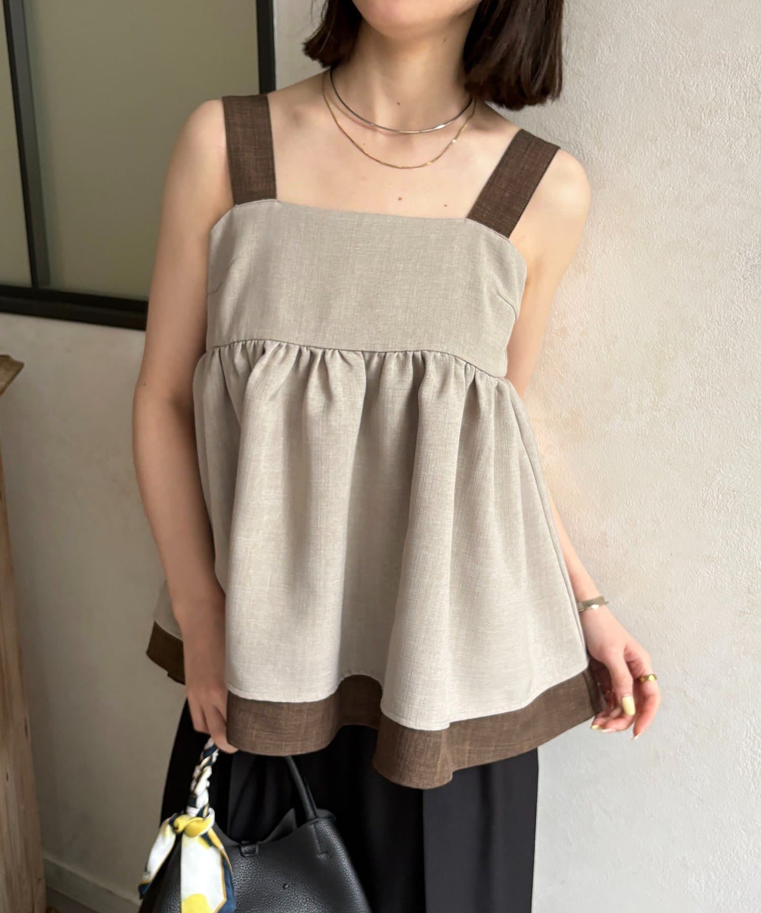 Thevon.(ゼヴォン) バイカラーレイヤードキャミチュニック