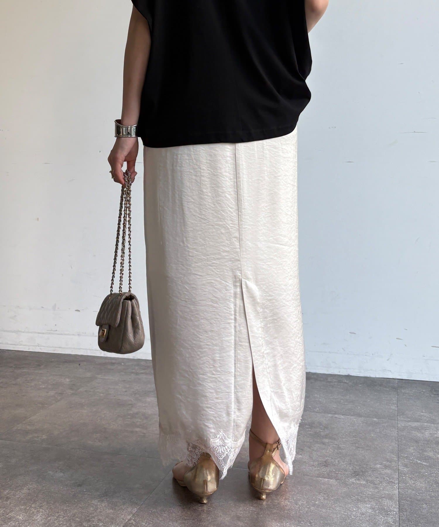 DOUDOU(ドゥドゥ) 【WEB限定】レースヘムスカート