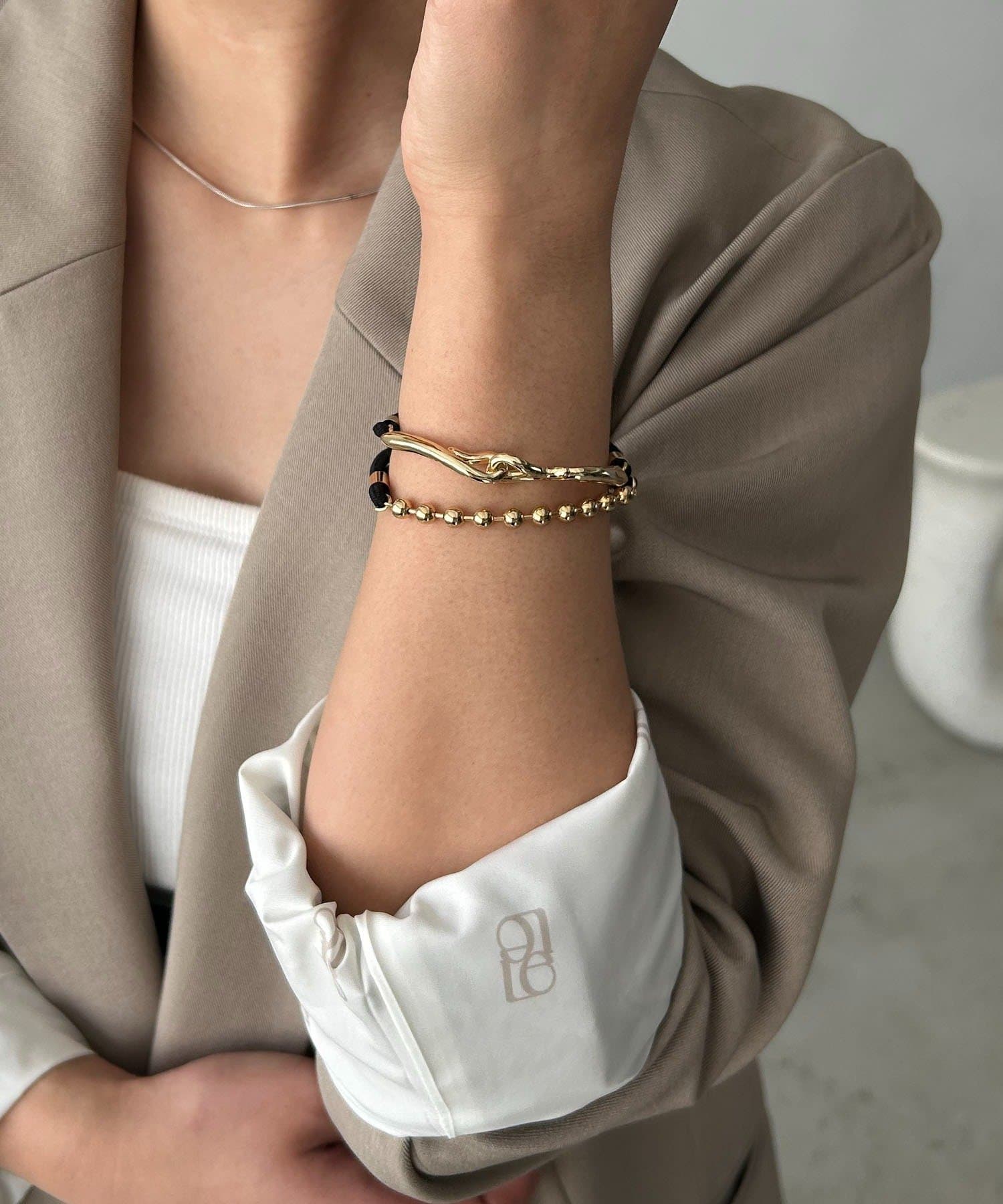 CAPRICIEUX LE'MAGE(カプリシュレマージュ) 〈GOLDY/ゴールディ〉2SETメタルパーツゴムブレス