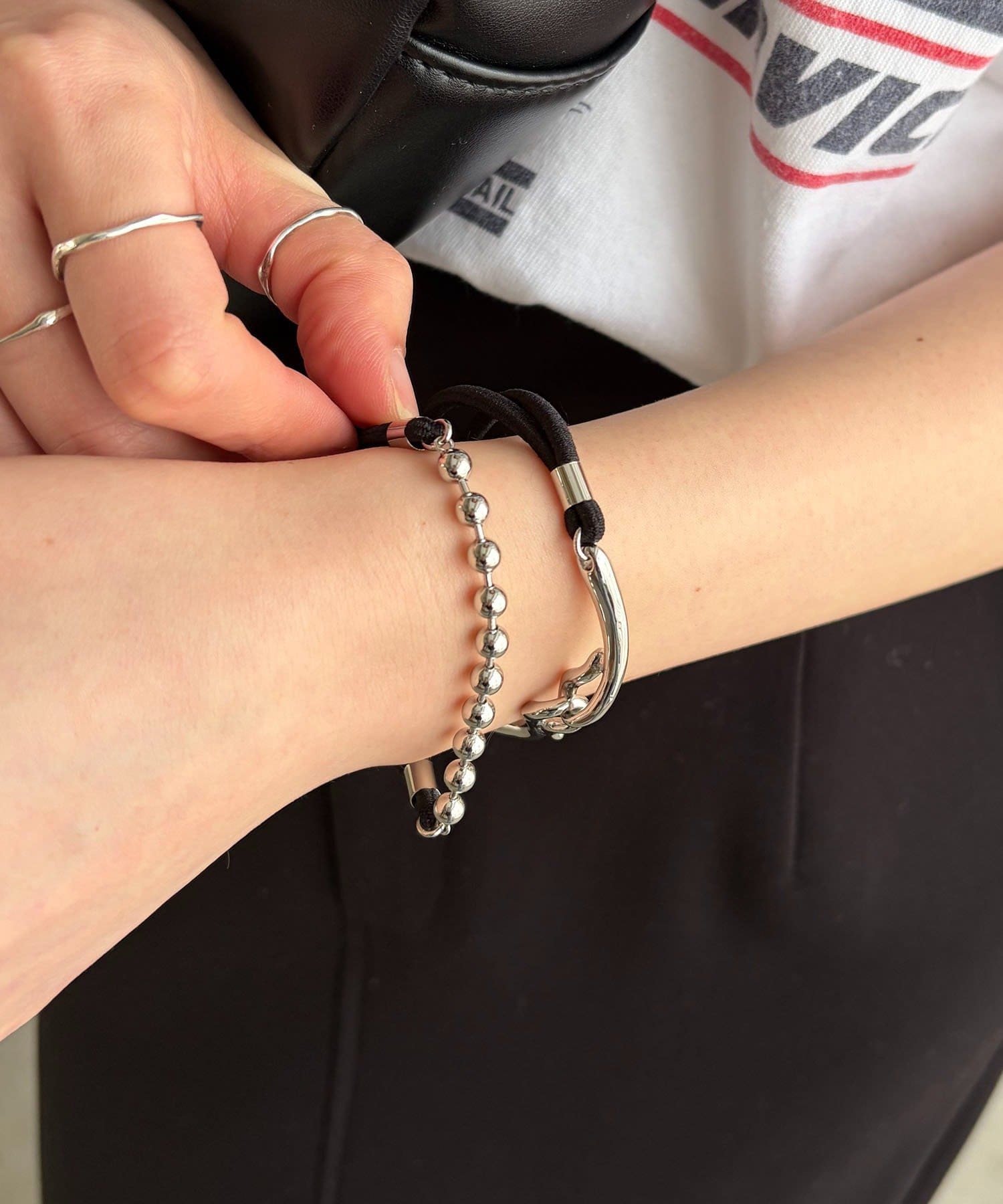 CAPRICIEUX LE'MAGE(カプリシュレマージュ) 〈GOLDY/ゴールディ〉2SETメタルパーツゴムブレス