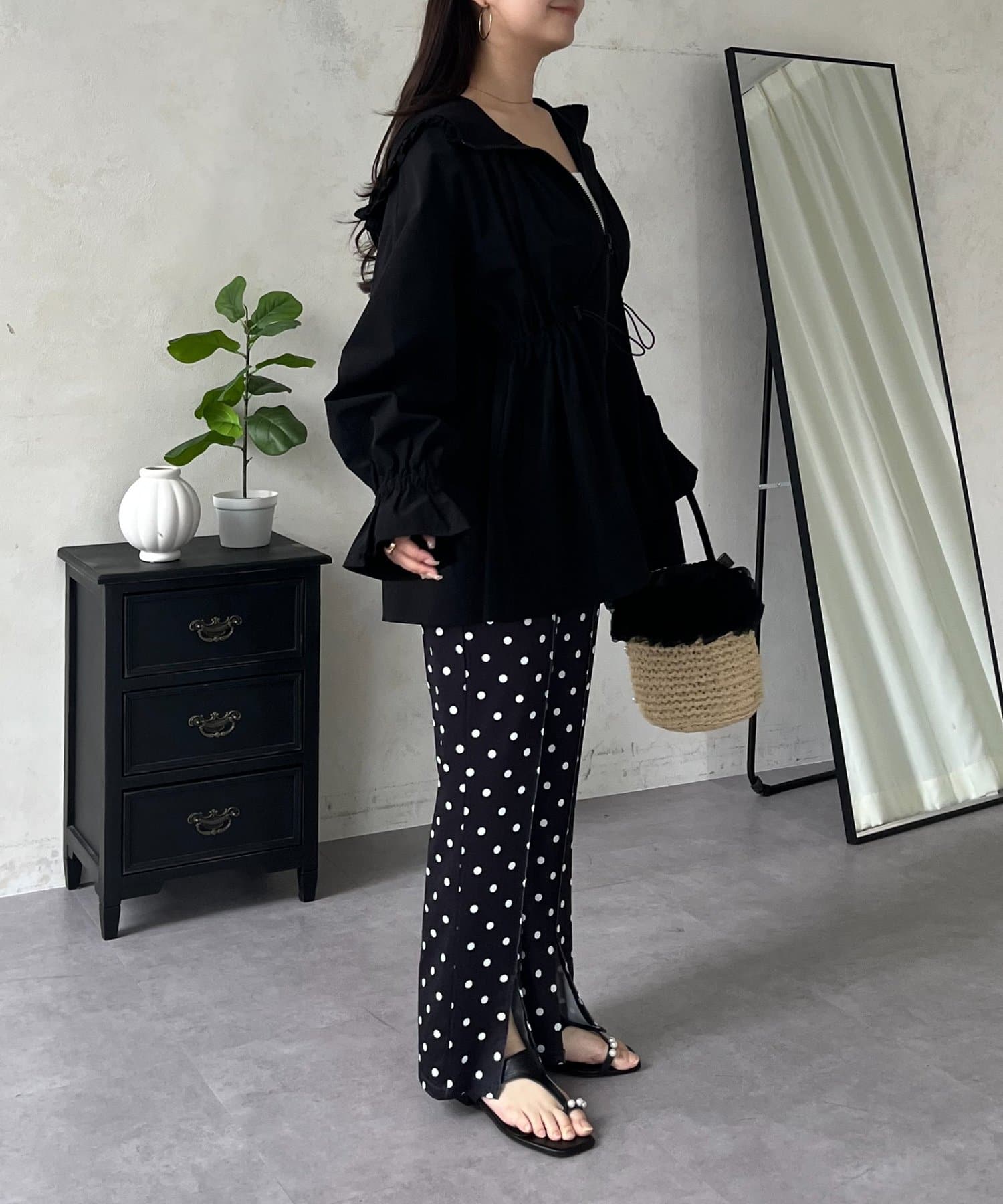 prose verse(プロズヴェール) 【UVカット・水陸両用】フードフリルドロストペプラムパーカー