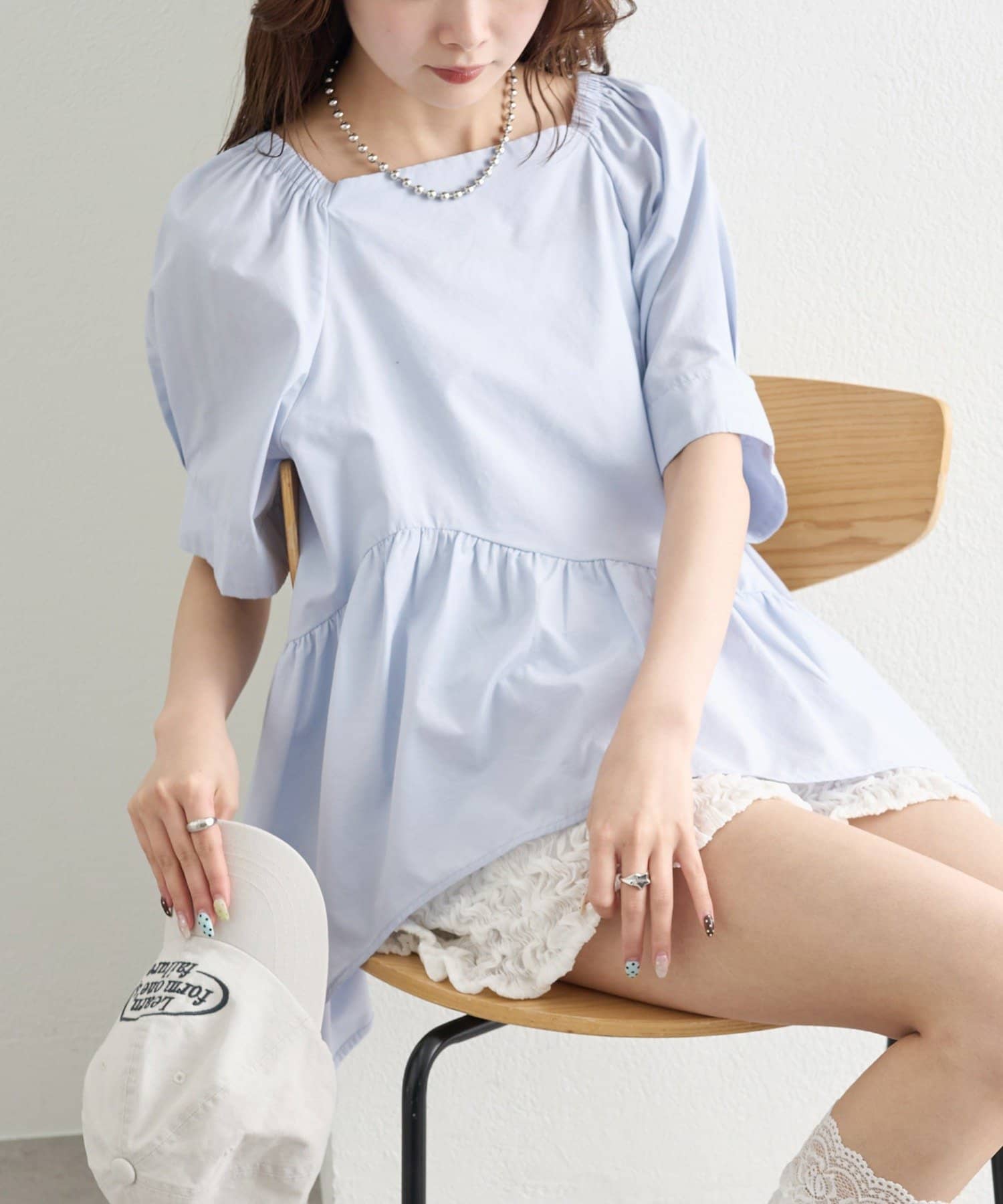 mystic(ミスティック) ウェーブヘムブラウス