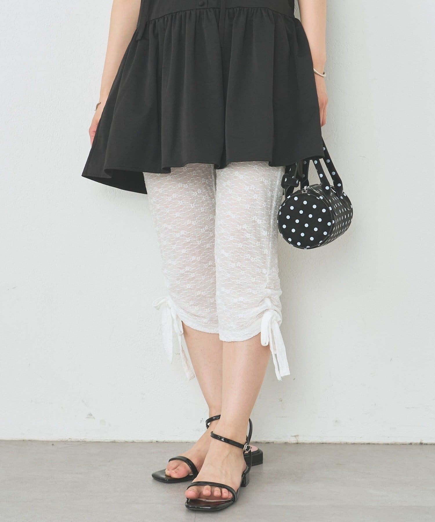 mystic(ミスティック) 裾リボンバイカーパンツ