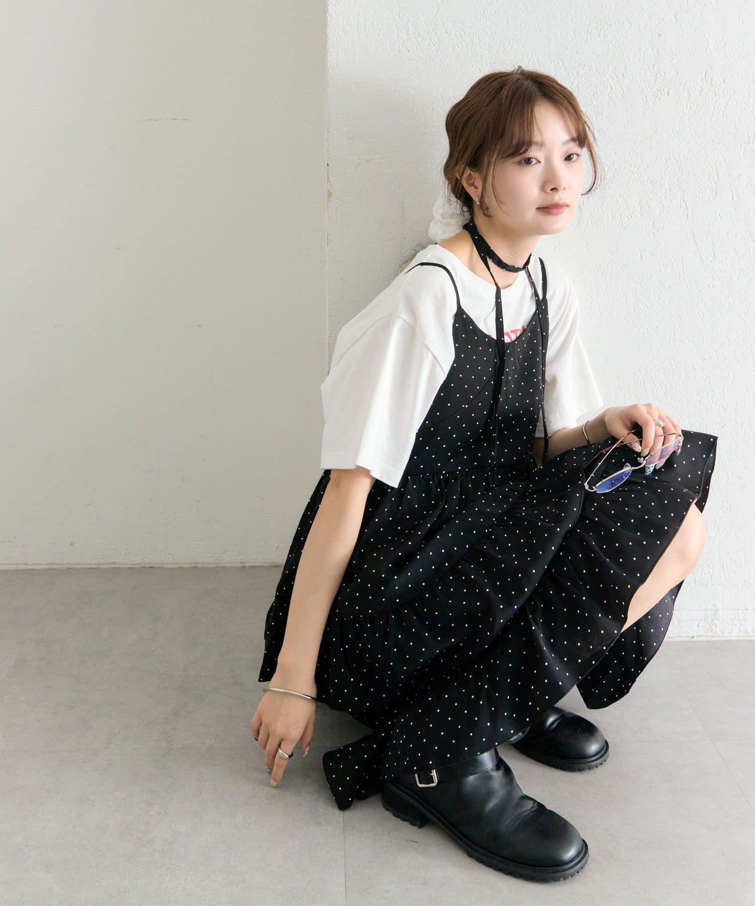 mystic(ミスティック) ドットティアードミニワンピース