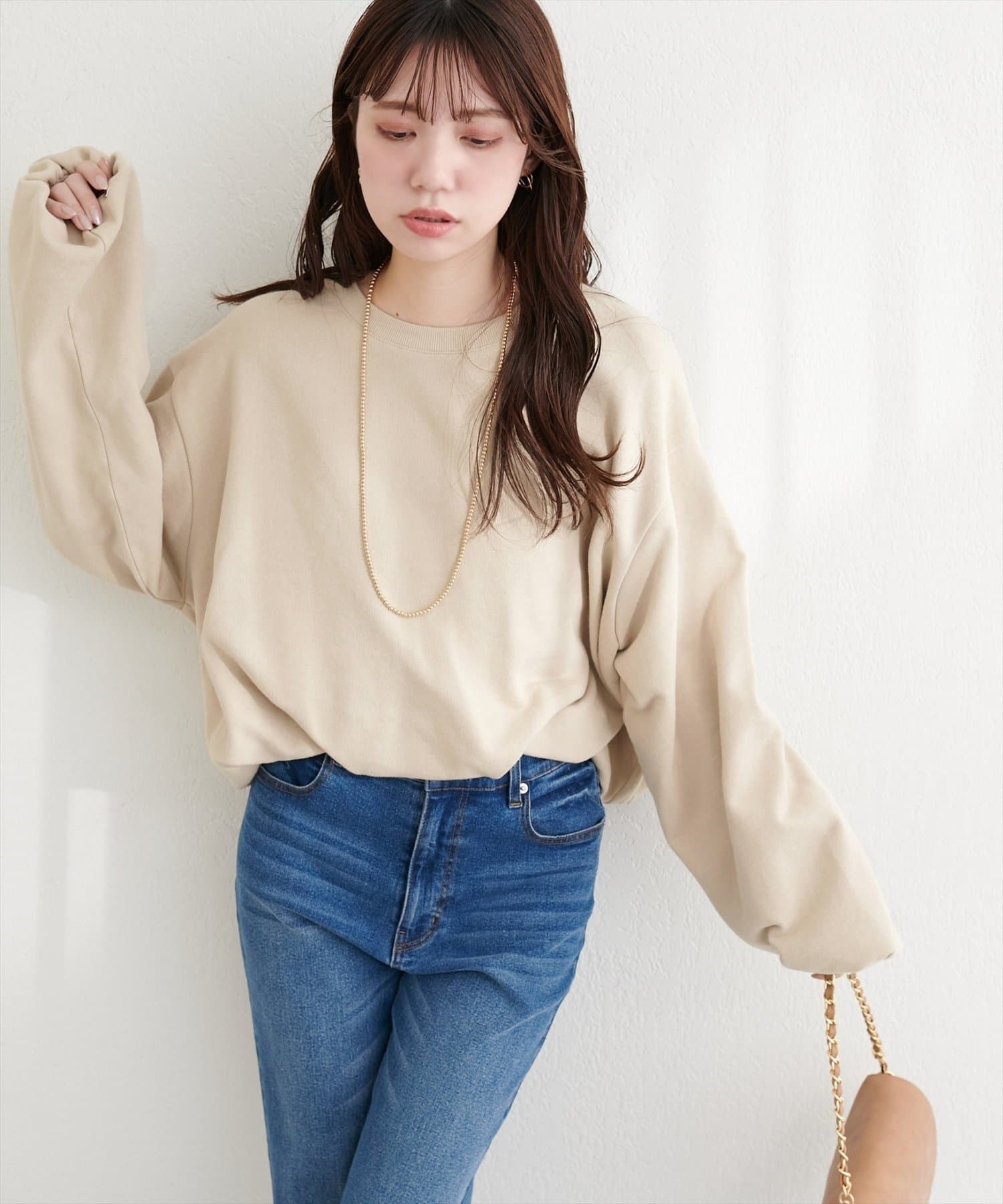 NICE CLAUP / OLIVE des OLIVE OUTLET(ナイスクラップ  / オリーブ デ オリーブ アウトレット) 【natural couture】バルーンシルエットプルオーバー