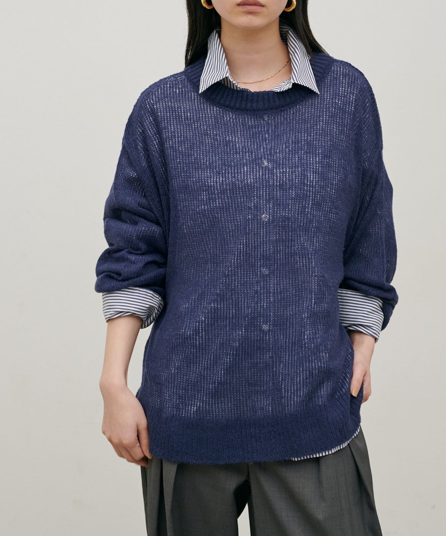 NICE CLAUP / OLIVE des OLIVE OUTLET(ナイスクラップ  / オリーブ デ オリーブ アウトレット) 【LARUTA】モヘア透かし編みプルオーバー