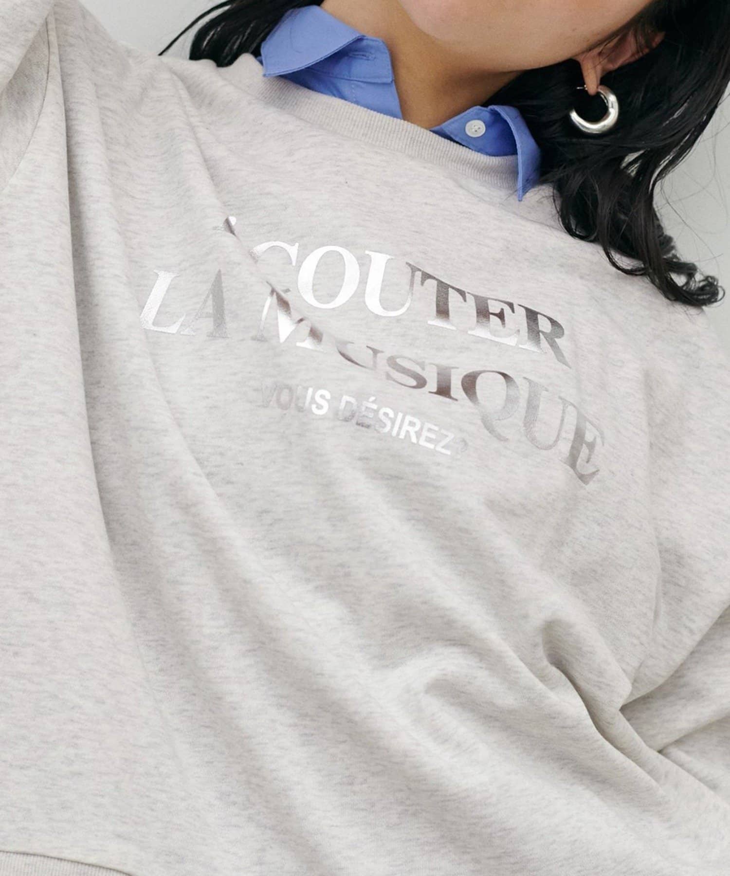 NICE CLAUP / OLIVE des OLIVE OUTLET(ナイスクラップ  / オリーブ デ オリーブ アウトレット) 【LARUTA】タックスリーブロゴスウェットプルオーバー