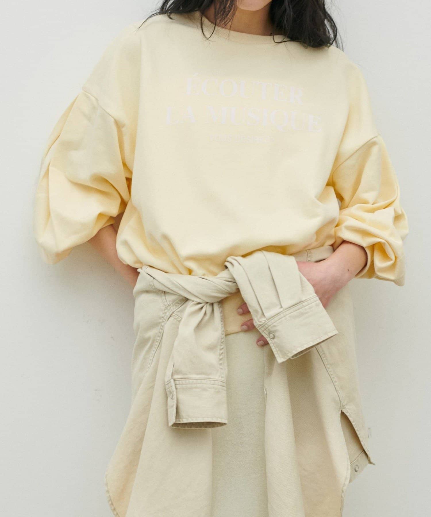 NICE CLAUP / OLIVE des OLIVE OUTLET(ナイスクラップ  / オリーブ デ オリーブ アウトレット) 【LARUTA】タックスリーブロゴスウェットプルオーバー