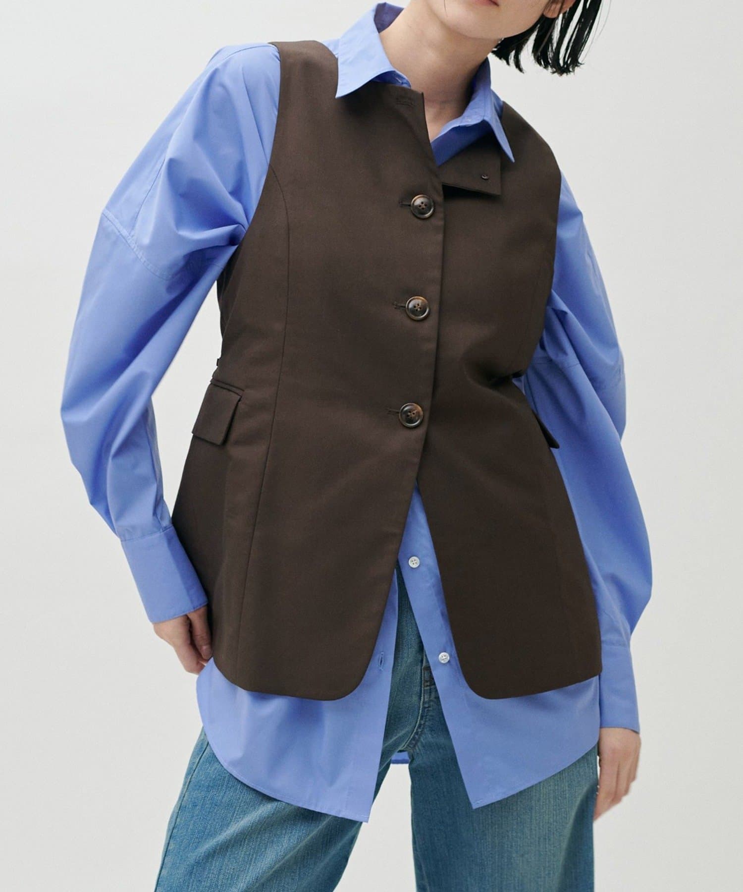 NICE CLAUP / OLIVE des OLIVE OUTLET(ナイスクラップ  / オリーブ デ オリーブ アウトレット) 【LARUTA】スクエア2WAYジレ