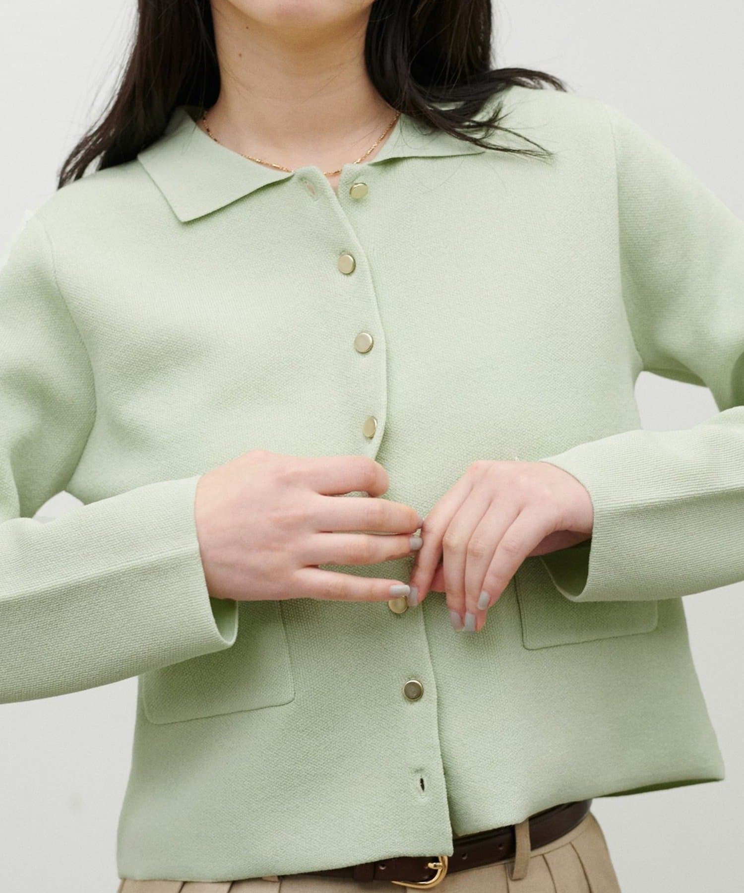 NICE CLAUP / OLIVE des OLIVE OUTLET(ナイスクラップ  / オリーブ デ オリーブ アウトレット) 【LARUTA】衿付きニットジャケット