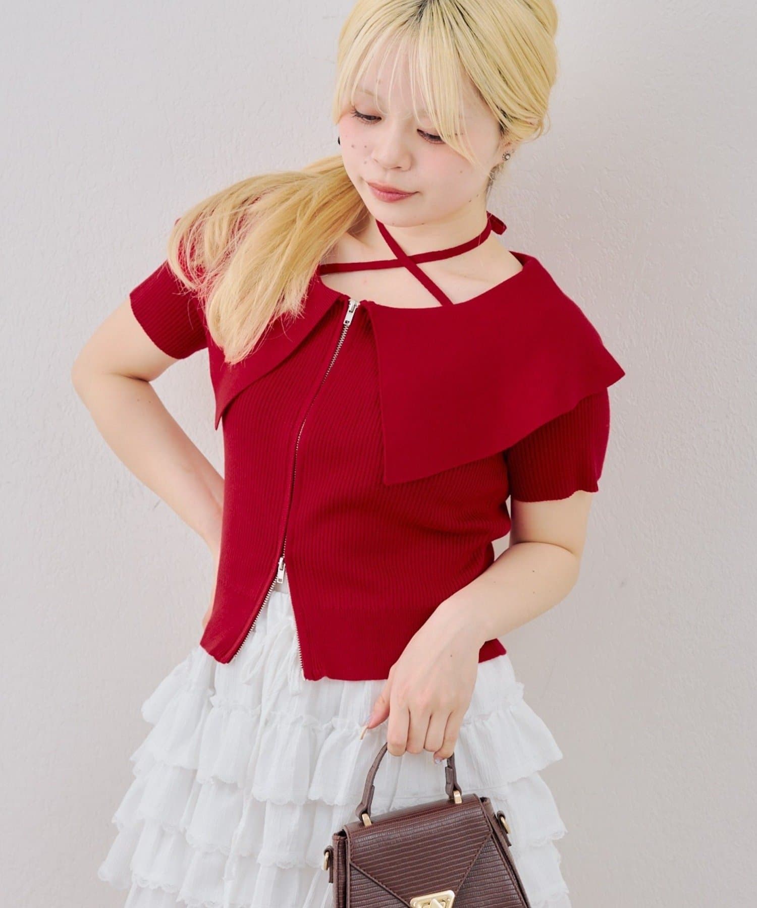 NICE CLAUP / OLIVE des OLIVE OUTLET(ナイスクラップ  / オリーブ デ オリーブ アウトレット) 【continuer】WジップBIG衿カーディガン