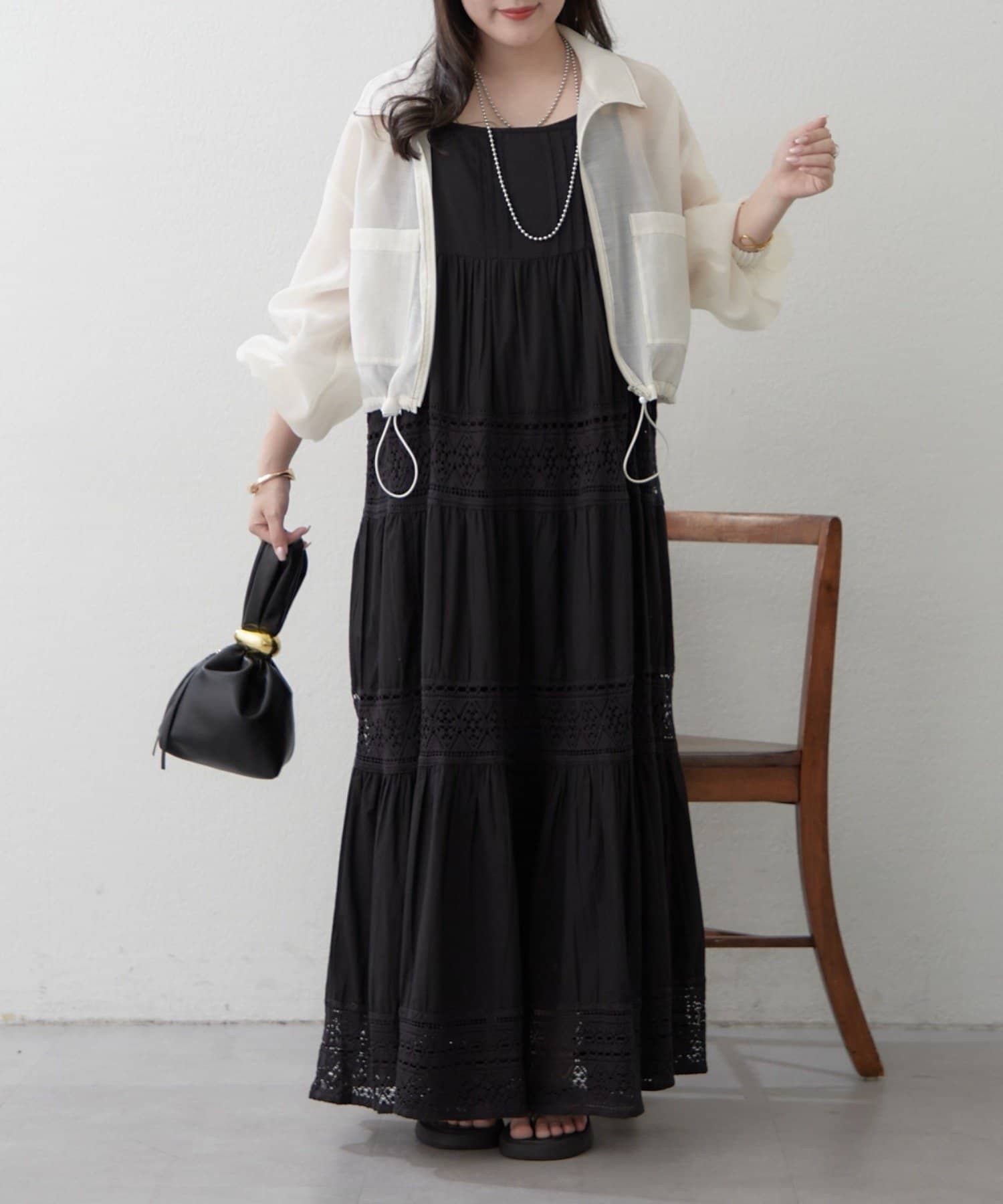 Remind me and forever(リマインドミーアンドフォーエバー) レース切替キャミワンピース