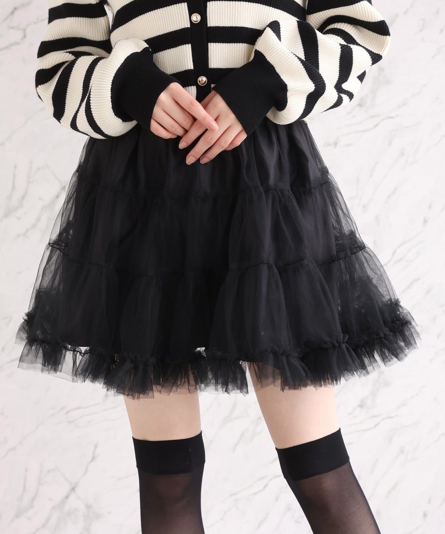 NICE CLAUP / OLIVE des OLIVE OUTLET(ナイスクラップ  / オリーブ デ オリーブ アウトレット) 【one after another】プレミアムチュールティアードミ二