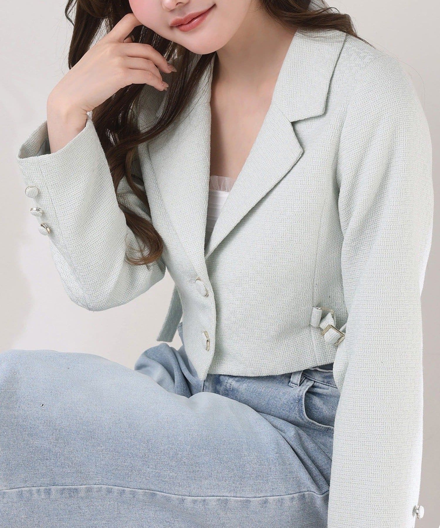 NICE CLAUP / OLIVE des OLIVE OUTLET(ナイスクラップ  / オリーブ デ オリーブ アウトレット) 【one after another】プレミアムツイードジャケット