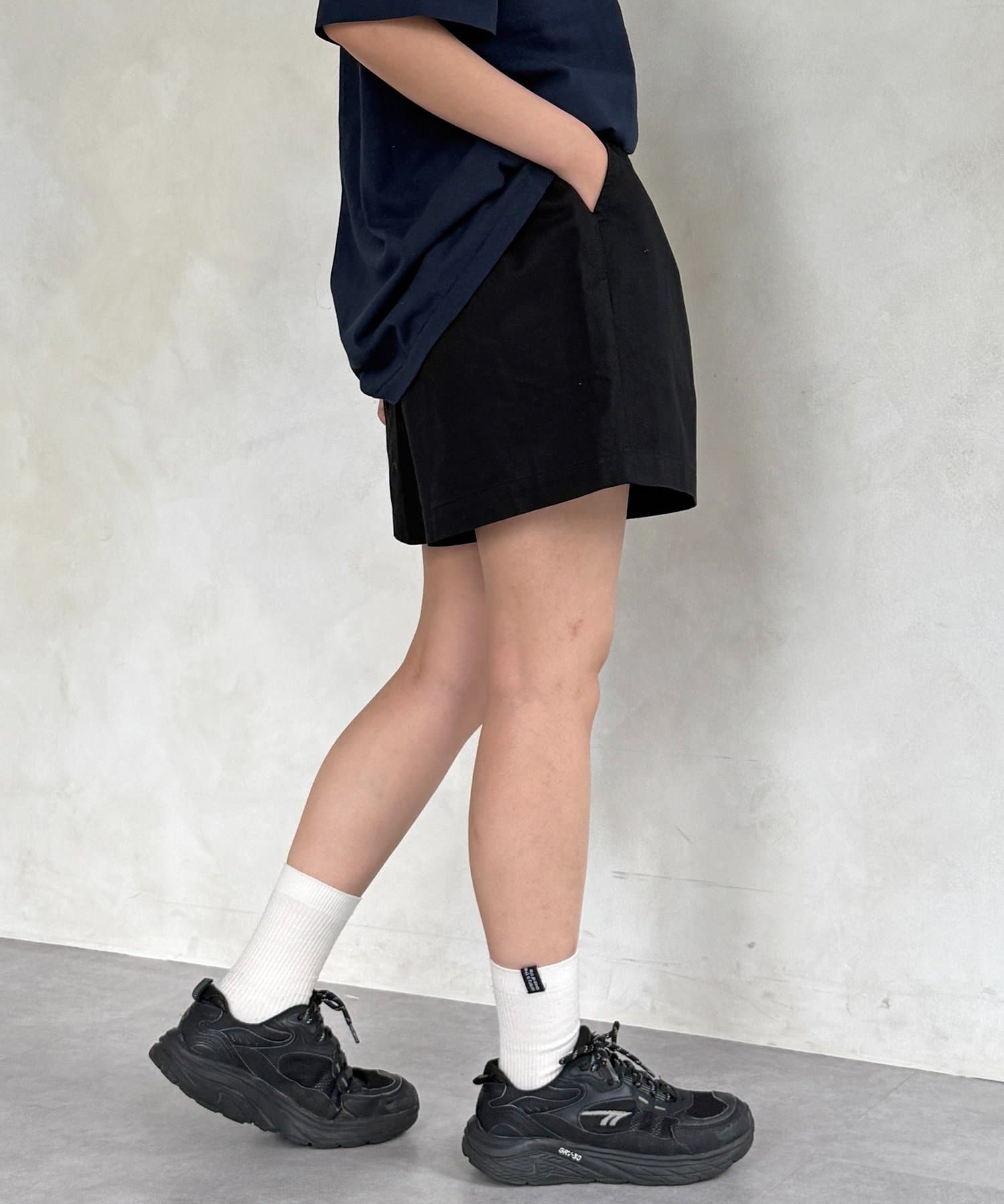 CPCM(シーピーシーエム) ウエストドロストツイルハーフパンツ