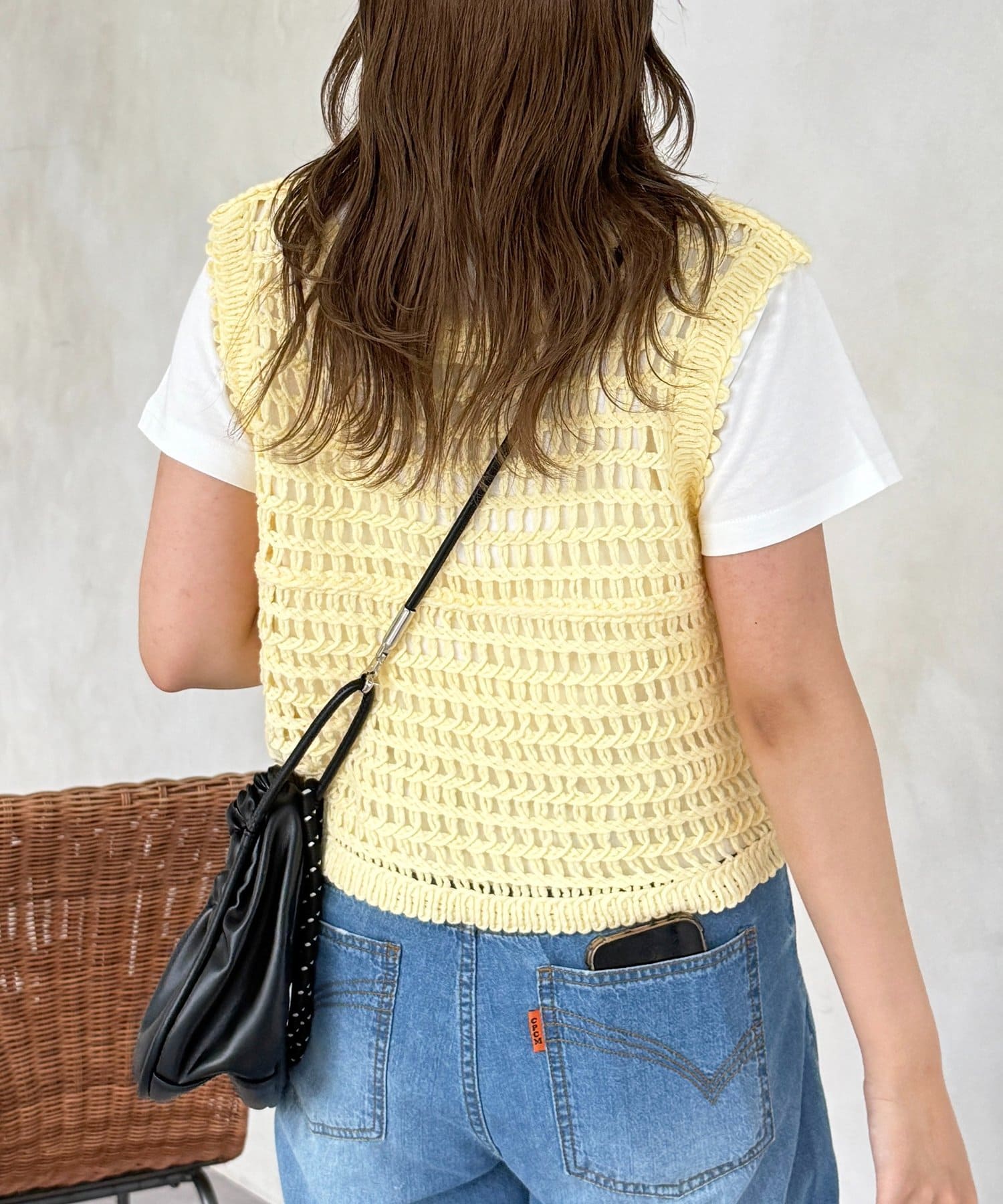 CPCM(シーピーシーエム) 透かしフラワーニットベスト