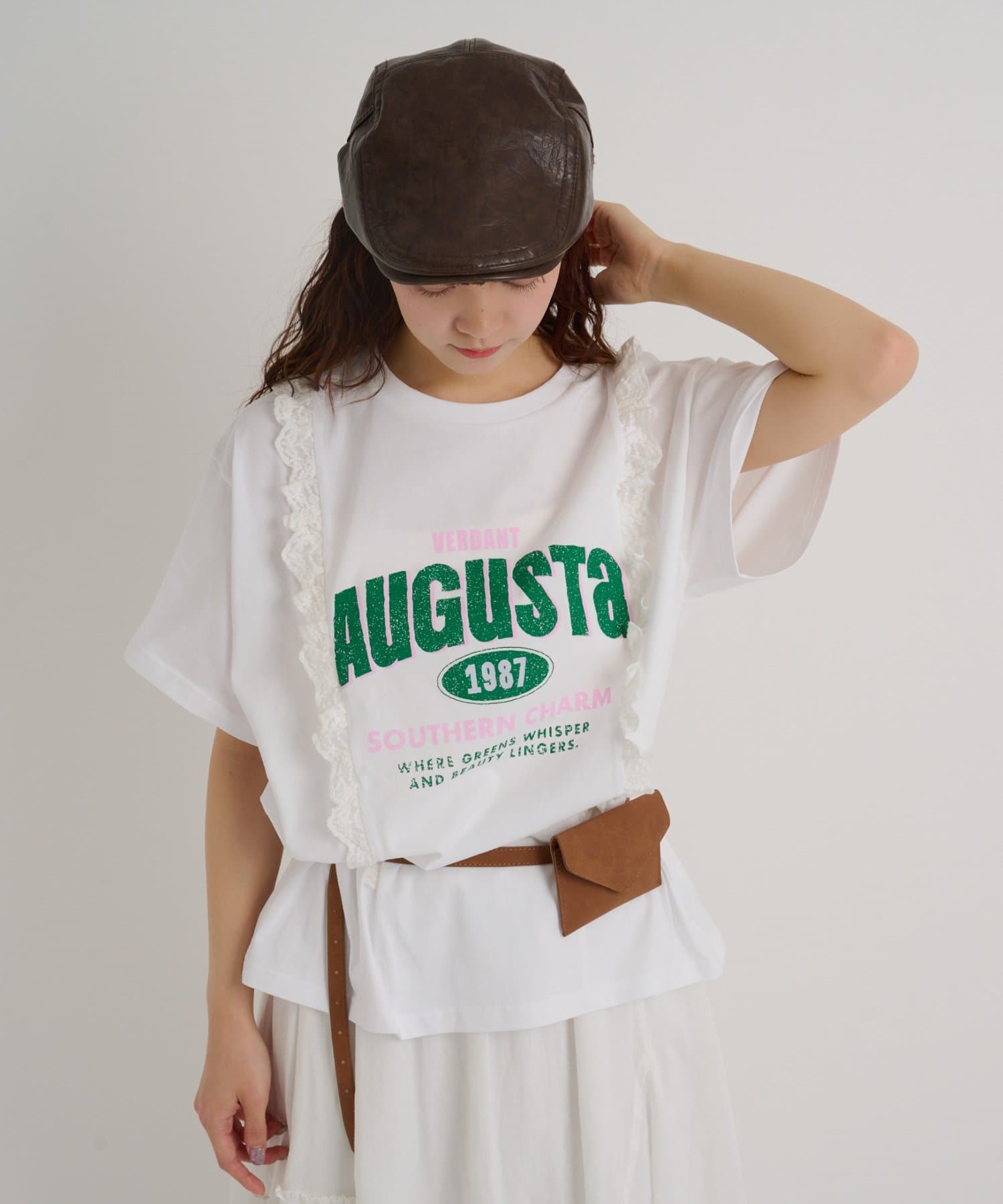 w closet(ダブルクローゼット) ロゴレースビッグT