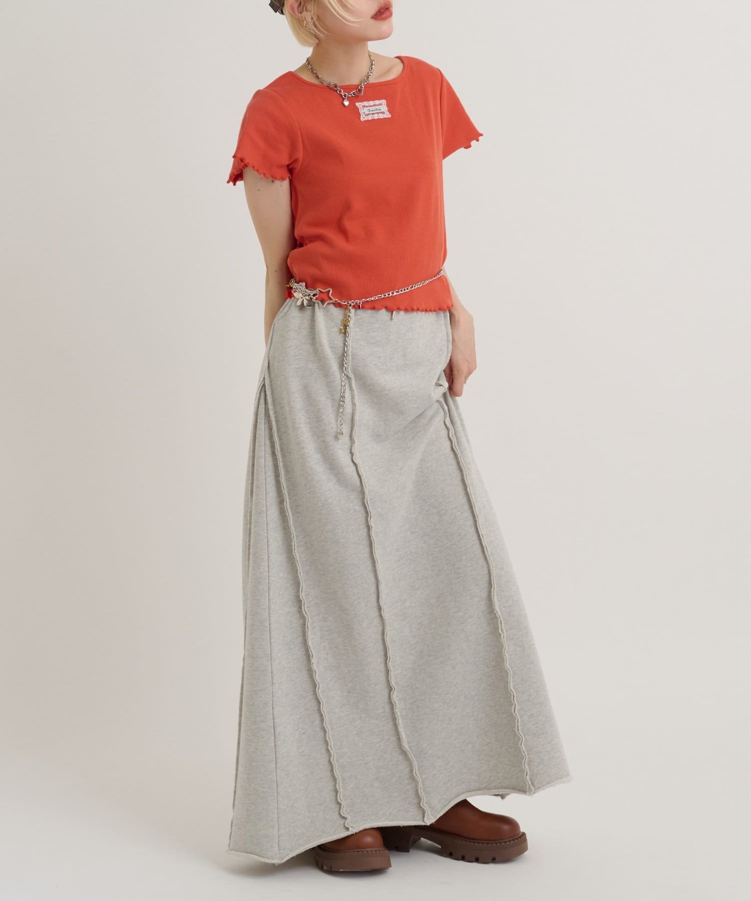 w closet(ダブルクローゼット) レースタグリブT