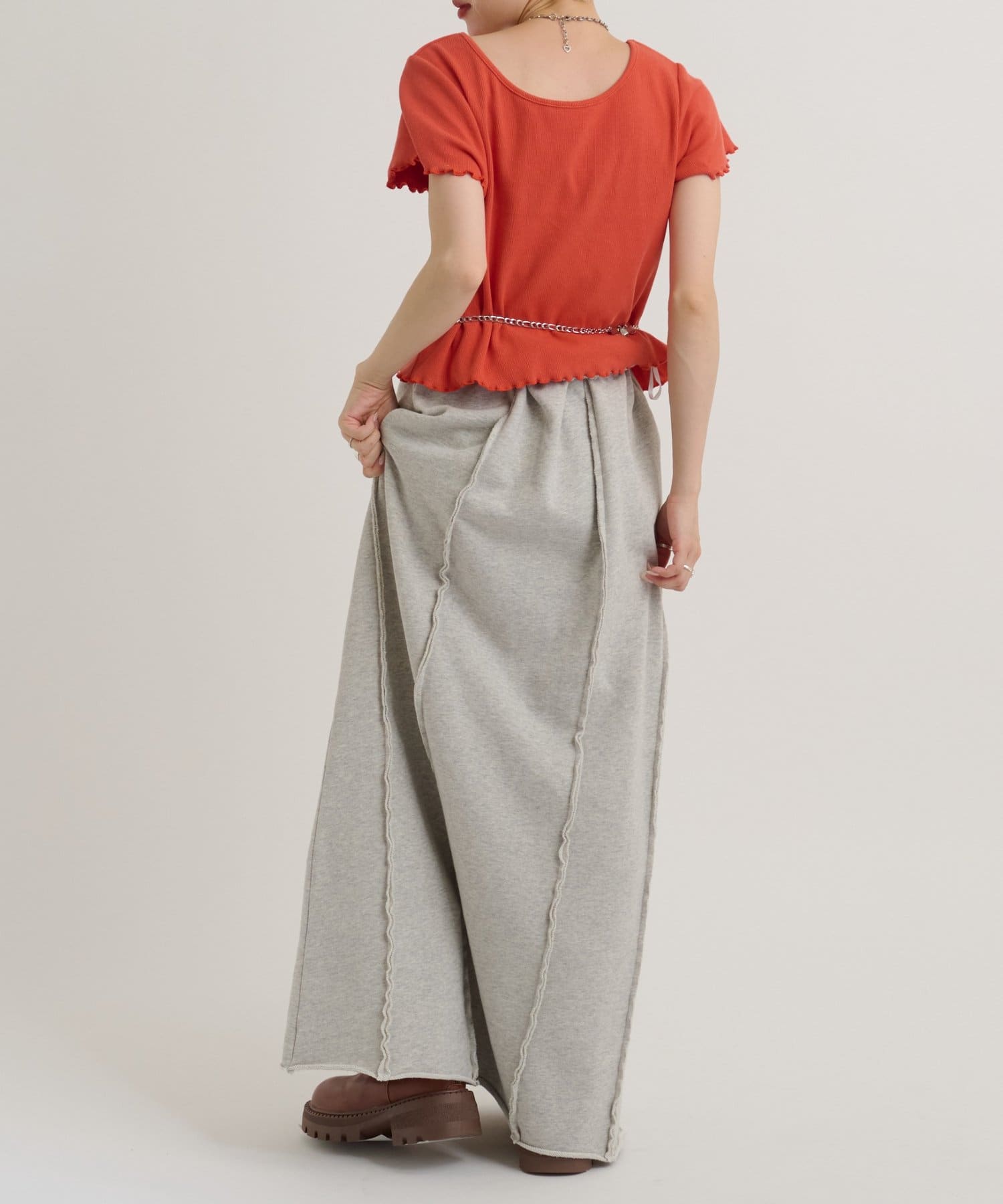 w closet(ダブルクローゼット) レースタグリブT