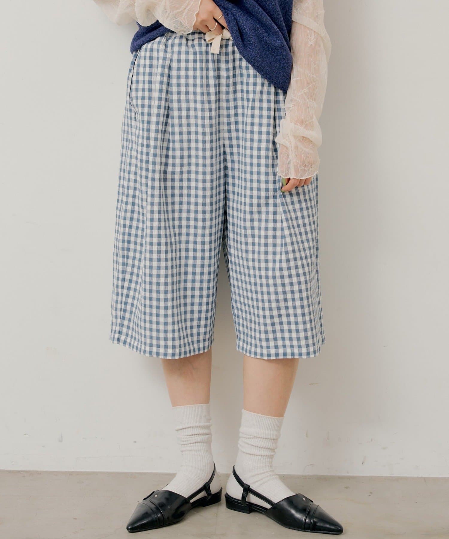 Kastane(カスタネ) 【WHIMSIC/2サイズ展開】ギンガムチェックスリーピングショートパンツ