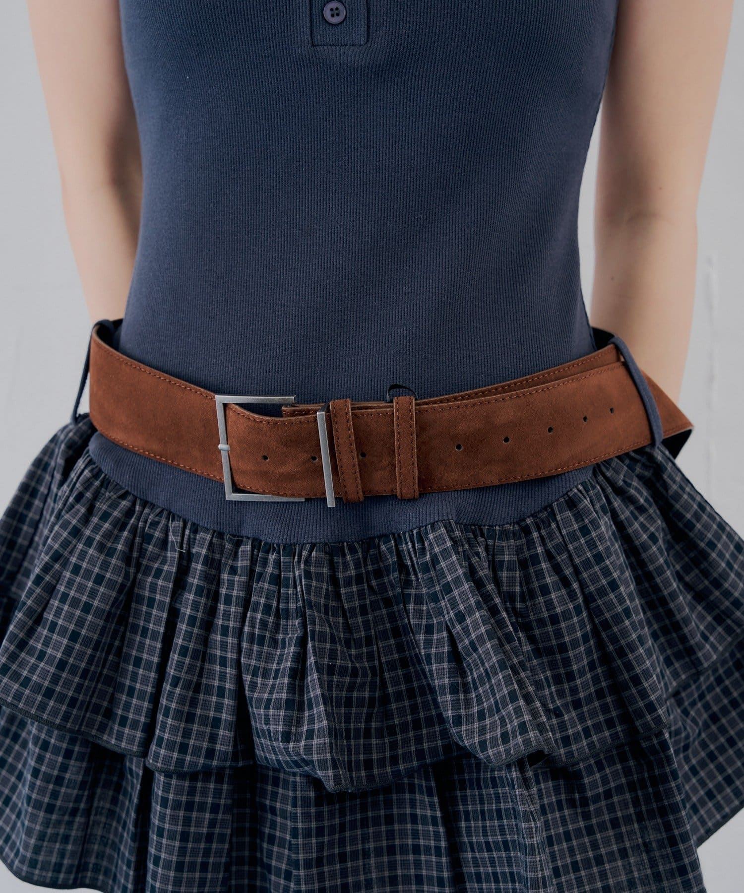 Chico(チコ) ベルト付ティアードミニワンピース