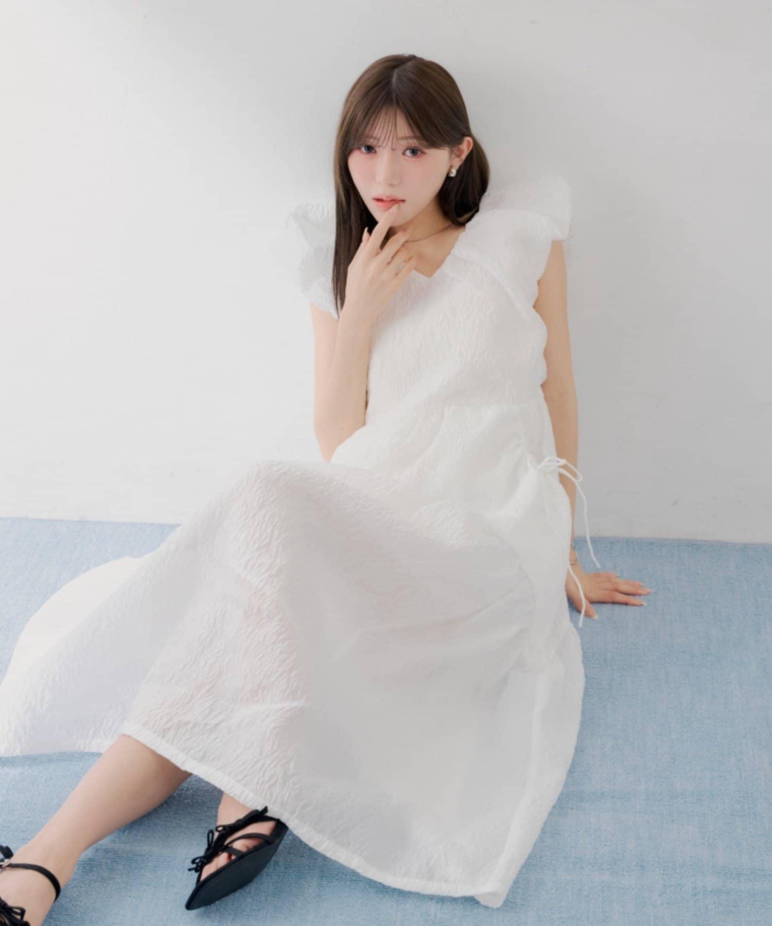 Chico(チコ) 【SALON by Chico】パフスリーブバルーンロングワンピース