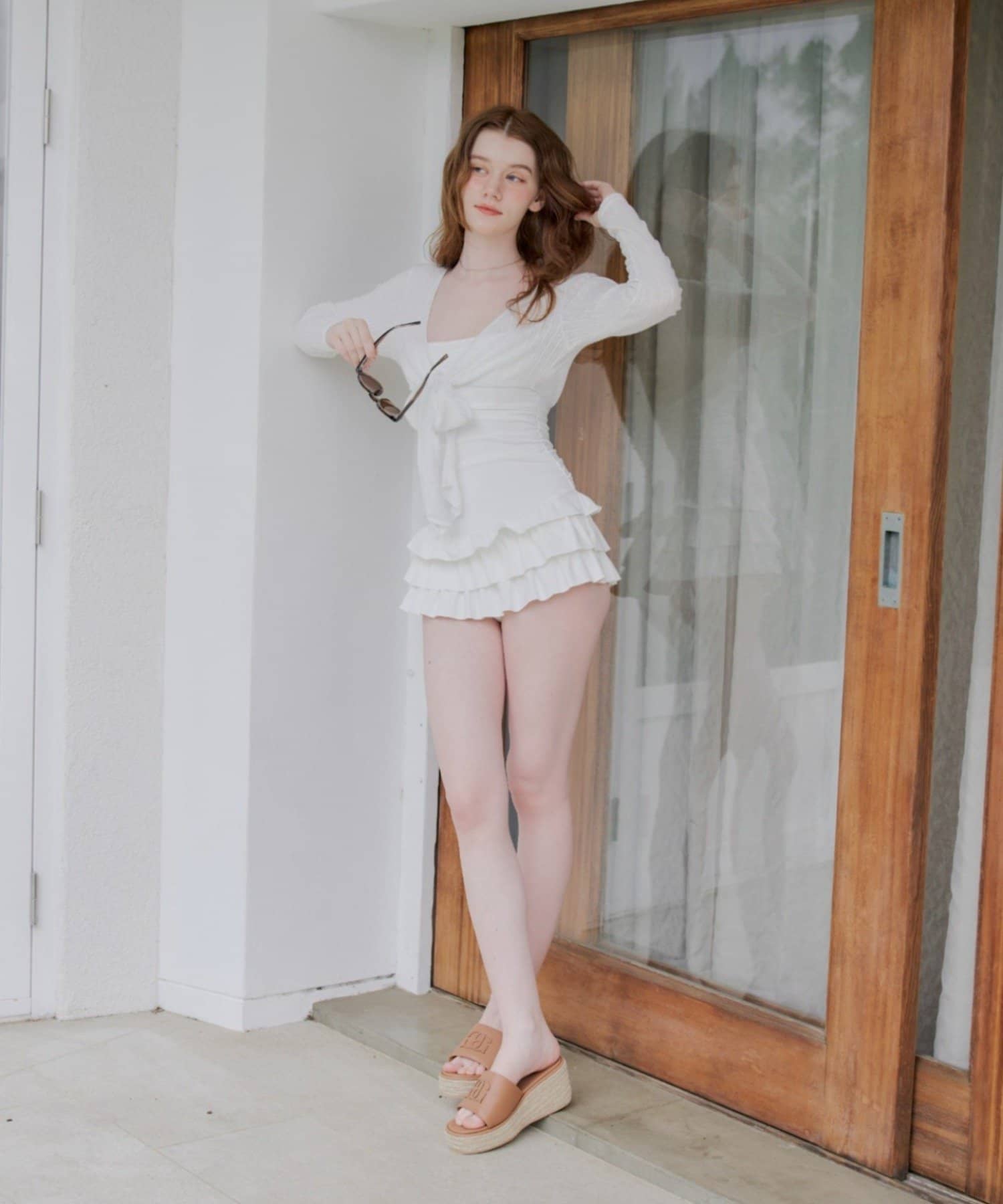 Chico(チコ) 【水着】ティアードワンピ+ボレロセット