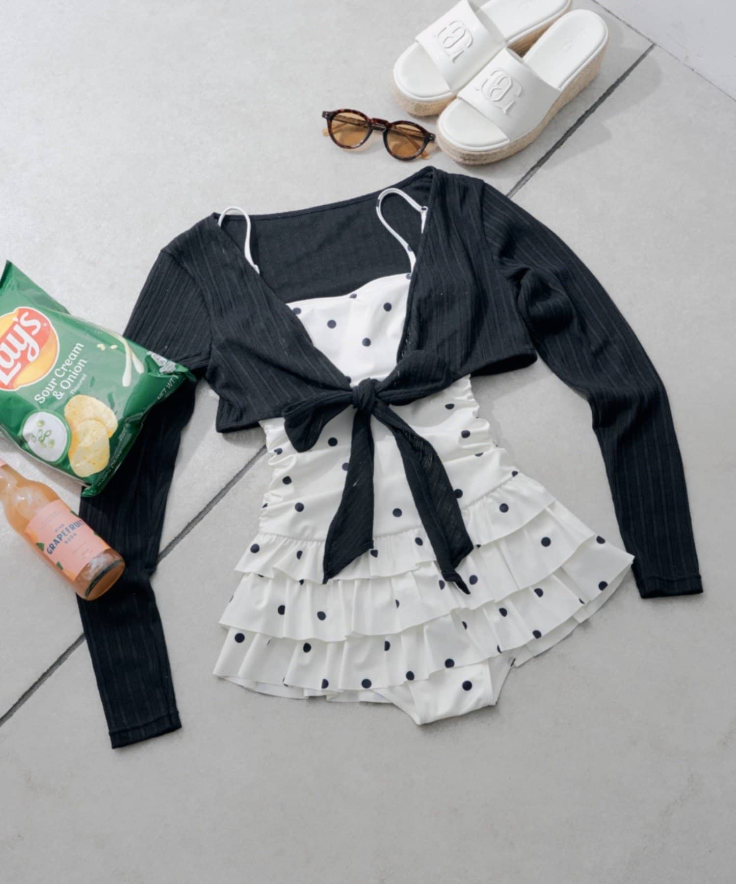 Chico(チコ) 【水着】ティアードワンピ+ボレロセット