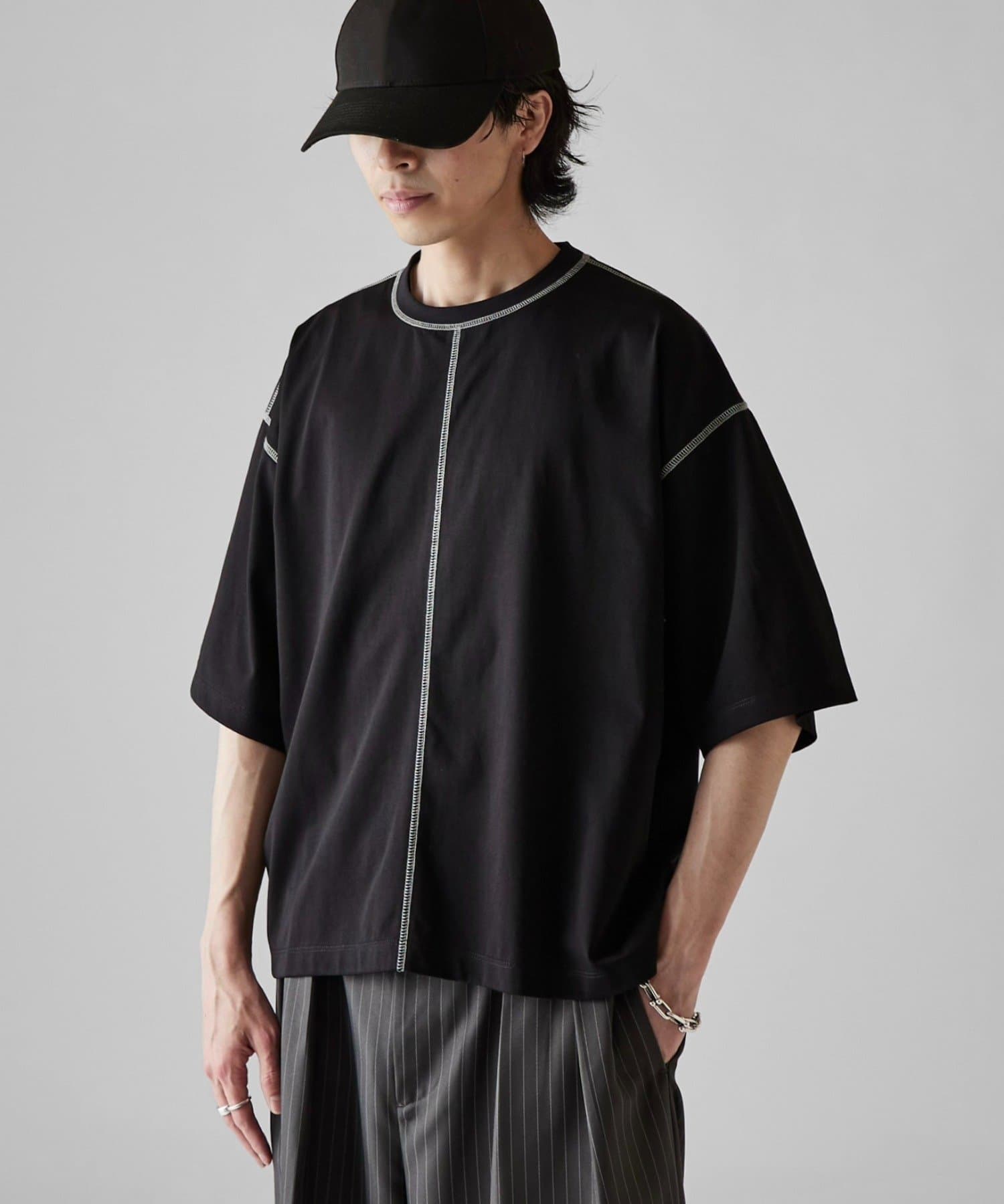 Lui's(ルイス) 【Neucon】配色ステッチビッグTシャツ
