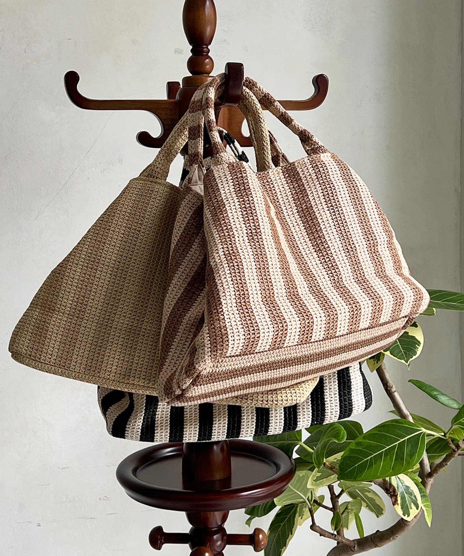 un dix cors(アンディコール) ストライプカゴトート