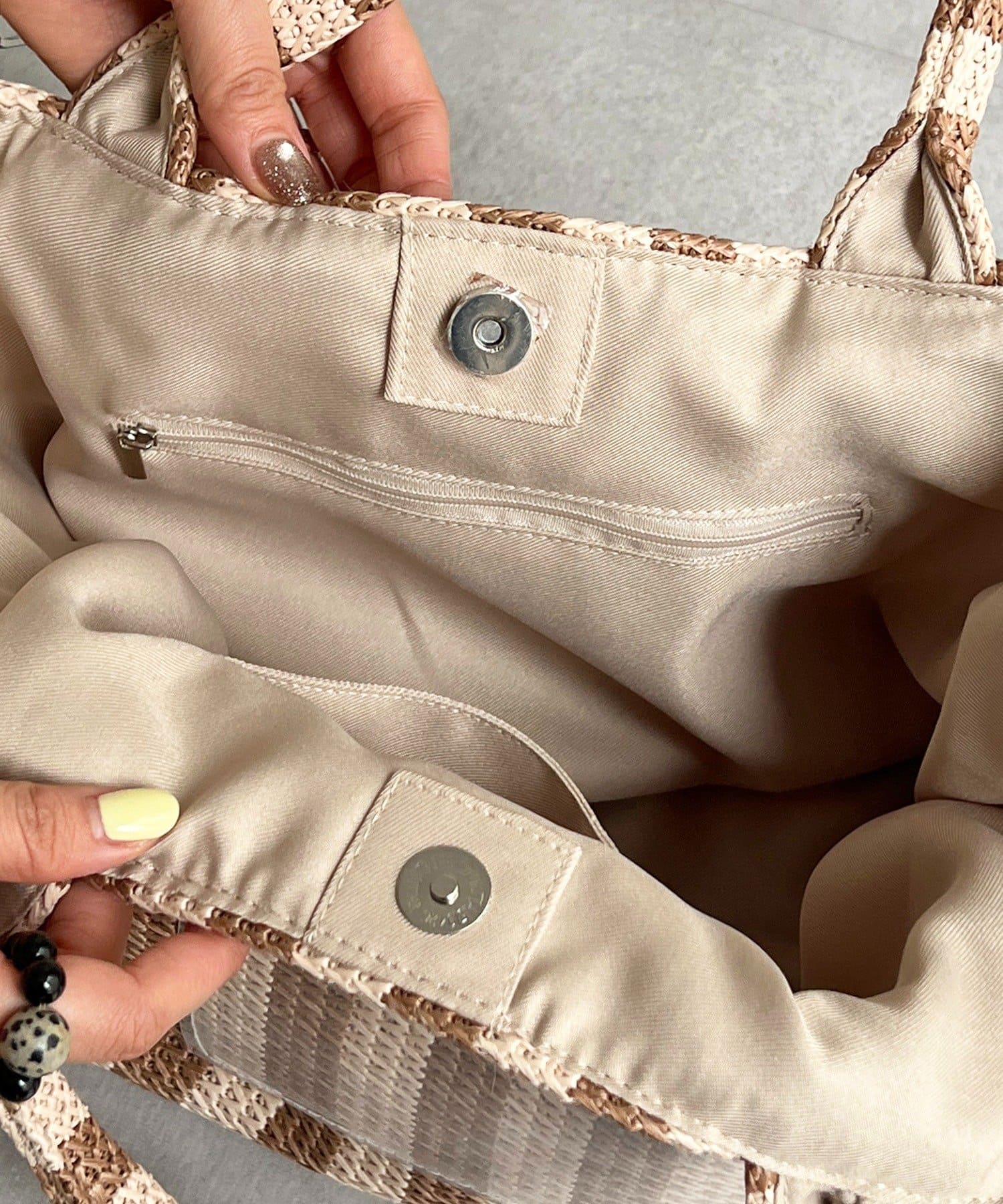 un dix cors(アンディコール) ストライプカゴトート