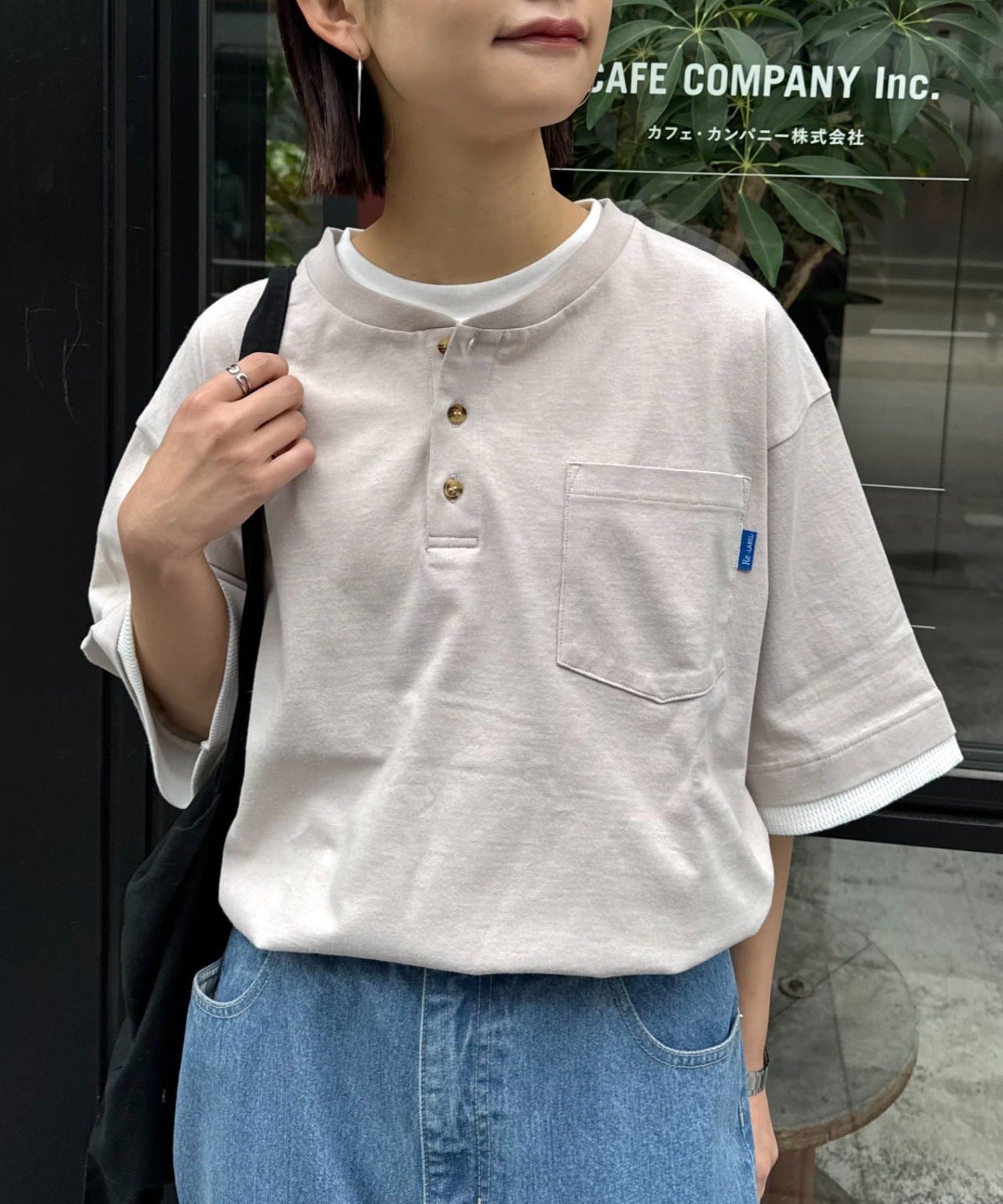 CIAOPANIC TYPY(チャオパニックティピー) 【UNISEX】【汗シミ防止】レイヤードライクヘンリーTEE