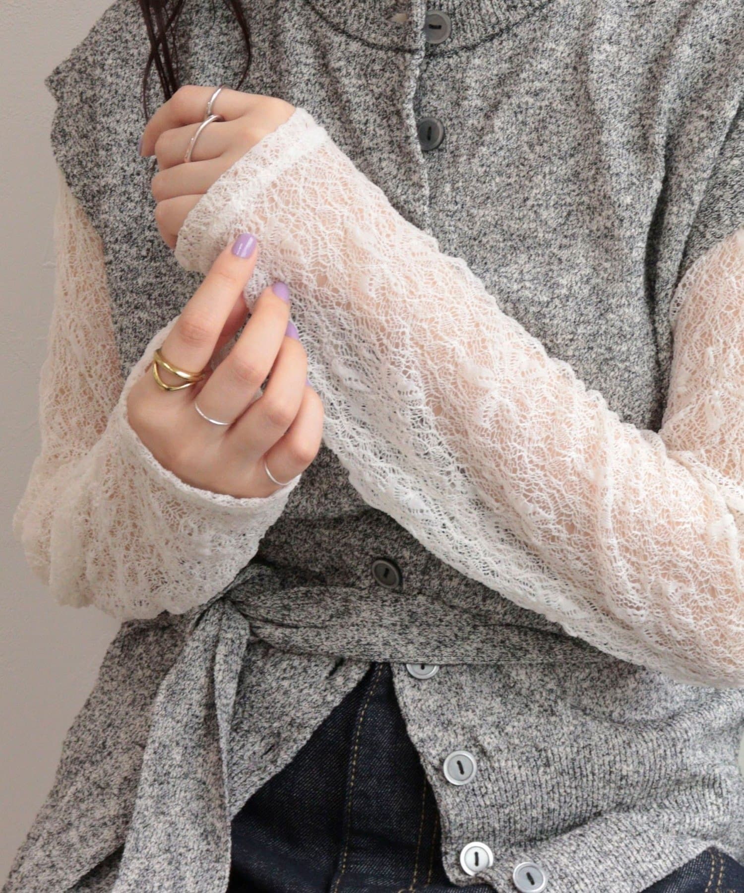 FREDY & GLOSTER(フレディ アンド グロスター) シアーレースロンTシャツ