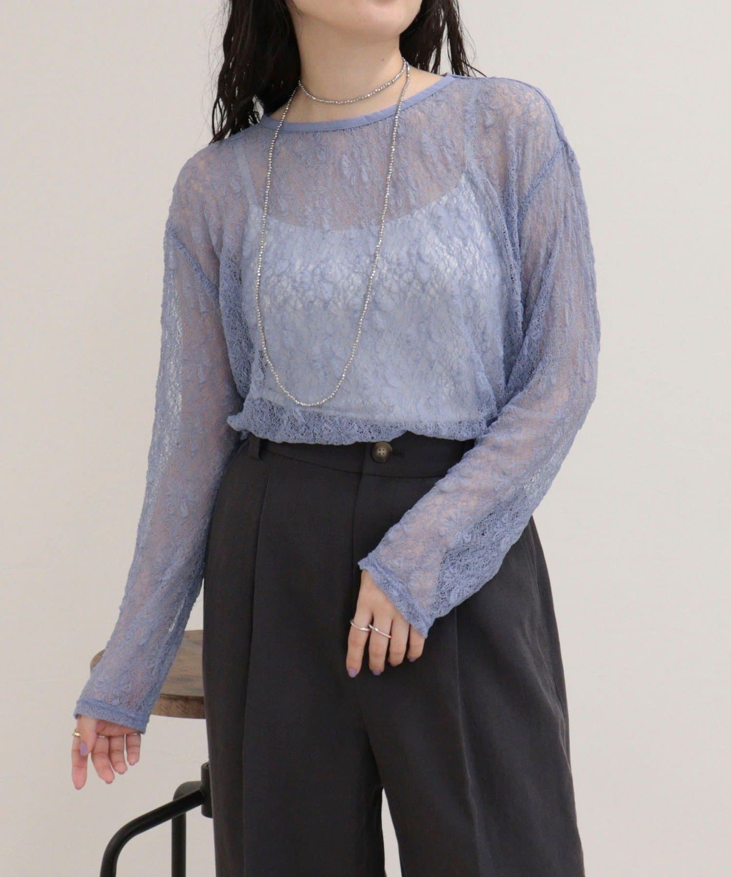 FREDY & GLOSTER(フレディ アンド グロスター) シアーレースロンTシャツ