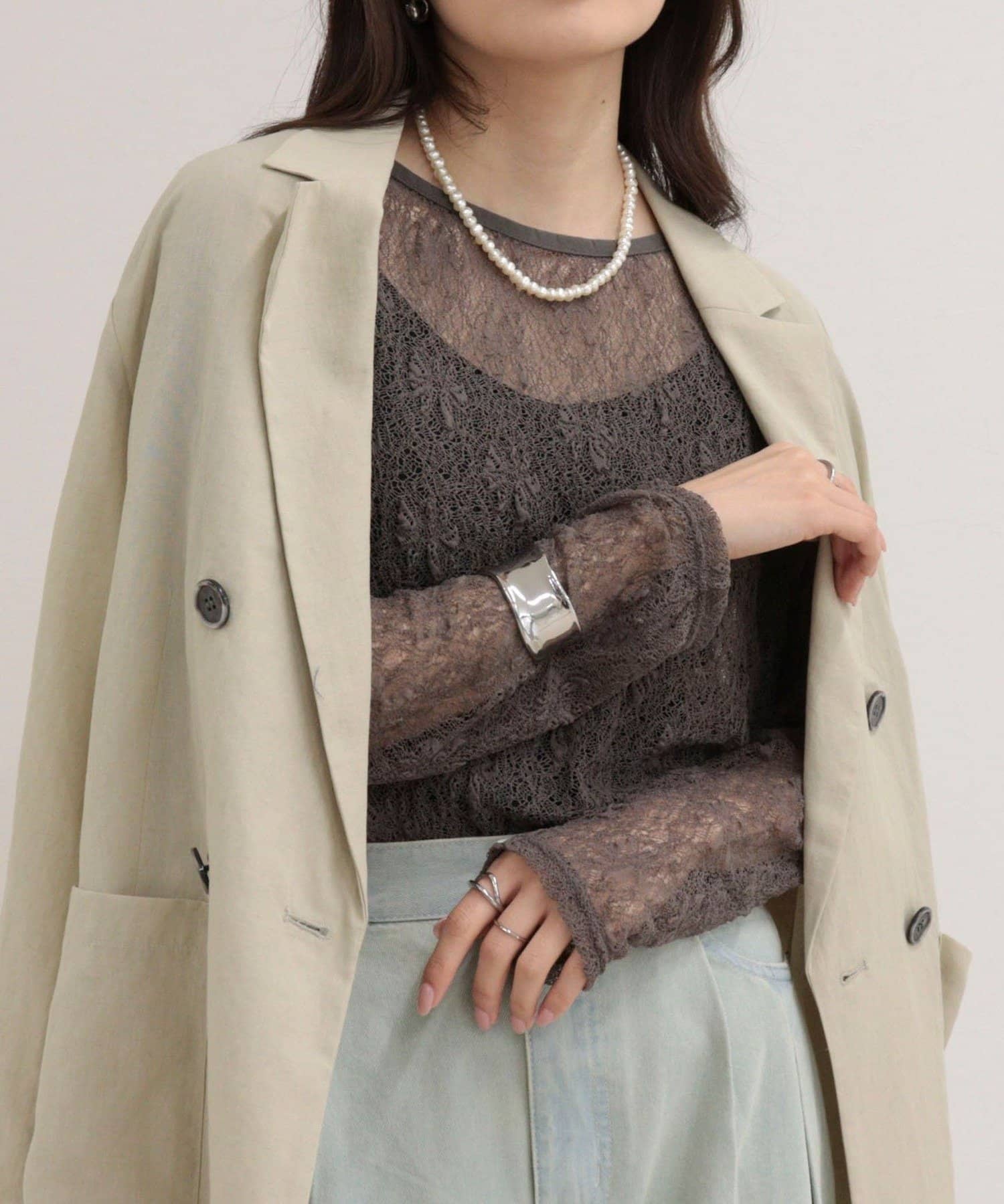 FREDY & GLOSTER(フレディ アンド グロスター) シアーレースロンTシャツ