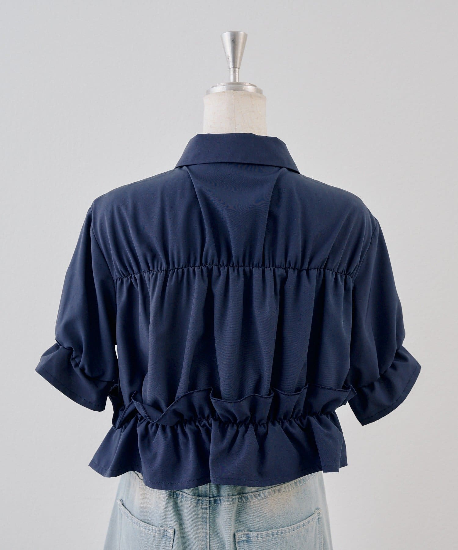 NICE CLAUP / OLIVE des OLIVE OUTLET(ナイスクラップ  / オリーブ デ オリーブ アウトレット) 【continuer】フリフリフリル短丈ブラウス