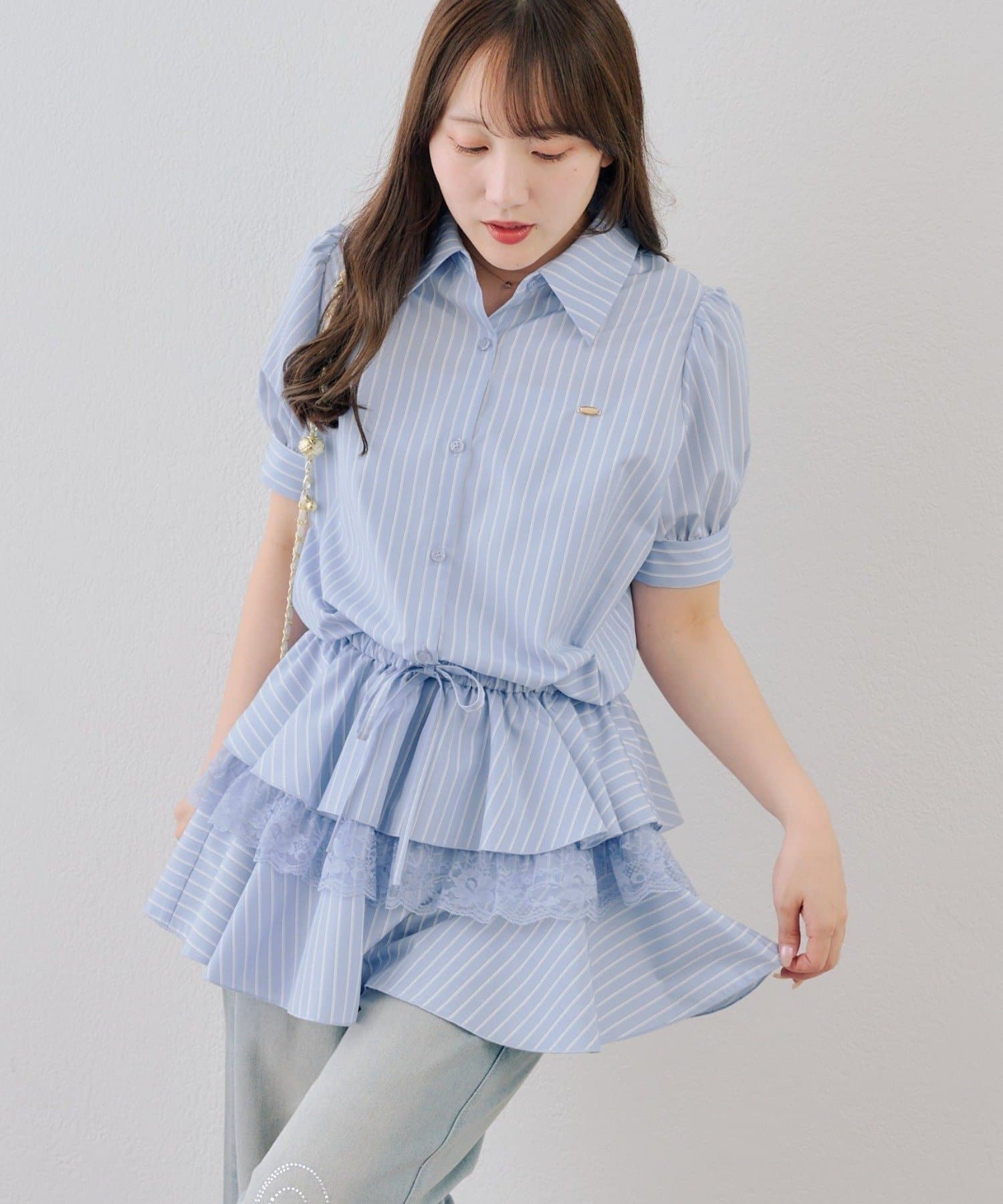 NICE CLAUP / OLIVE des OLIVE OUTLET(ナイスクラップ  / オリーブ デ オリーブ アウトレット) 【continuer】裾ティアードミニワンピ