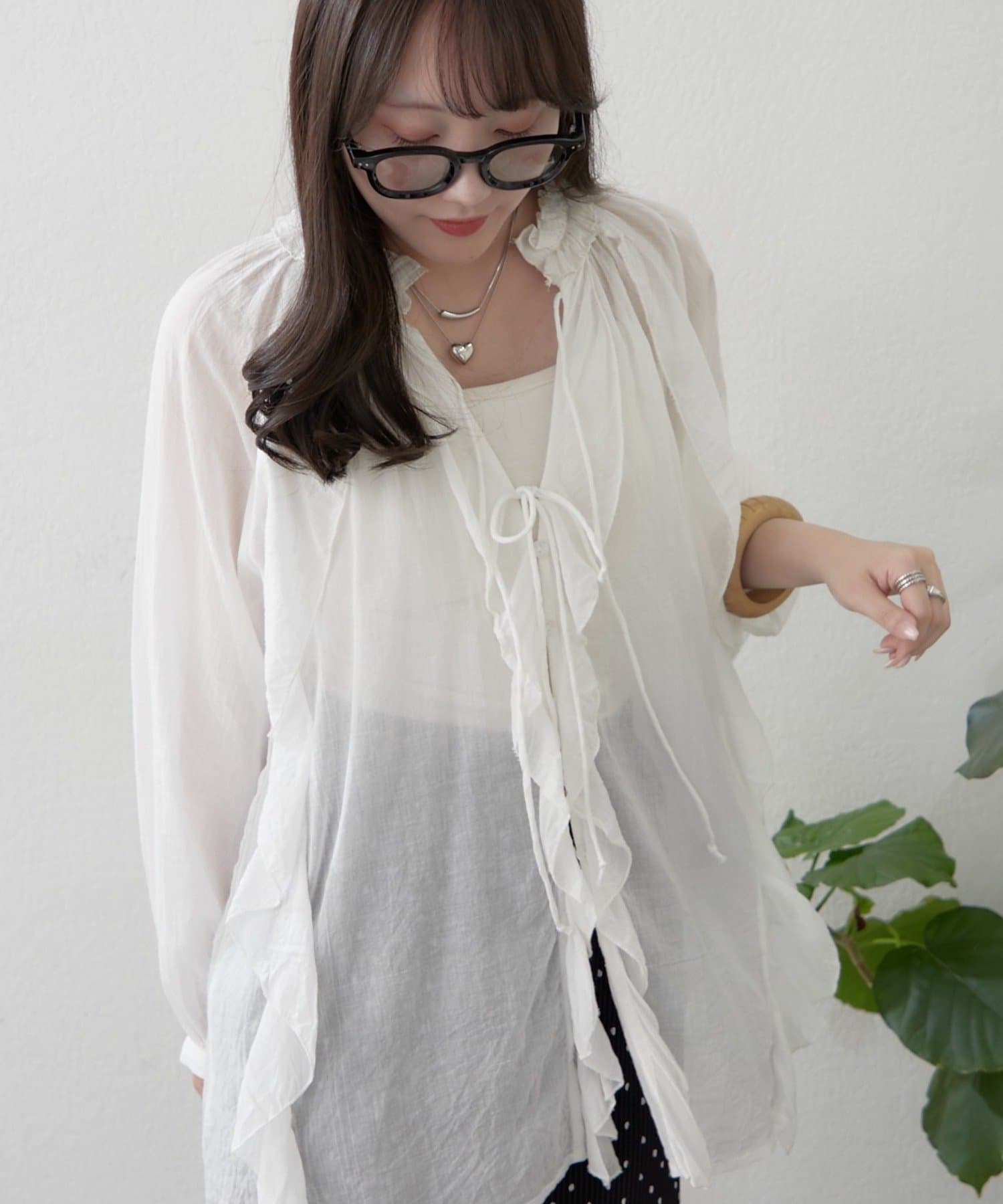 Remind me and forever(リマインドミーアンドフォーエバー) 【India series】夏も快適OTONAフリルブラウス