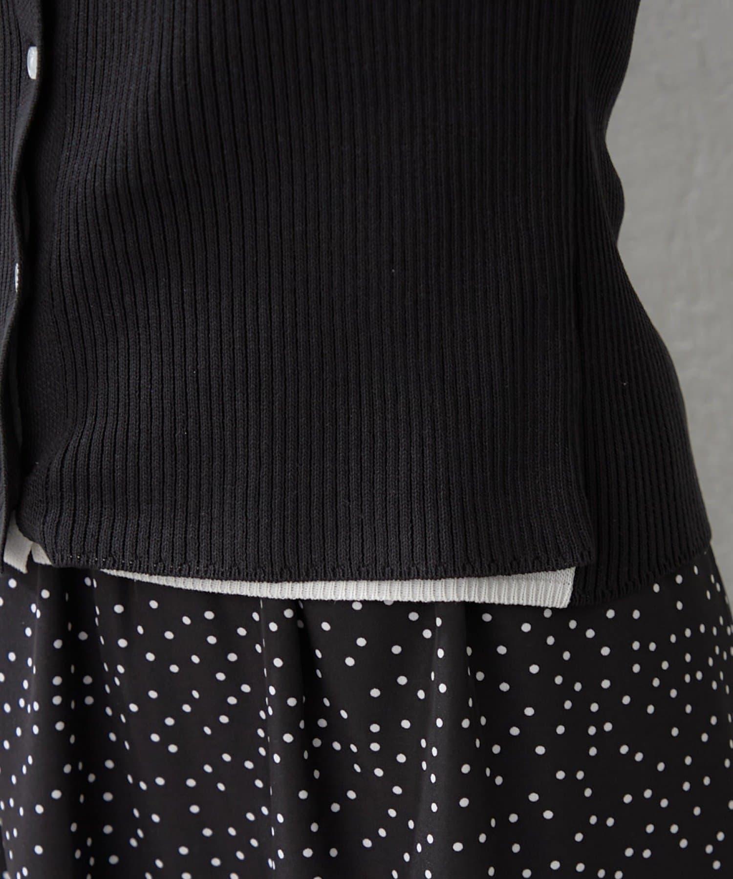 Remind me and forever(リマインドミーアンドフォーエバー) リブレイヤード風配色カーディガン