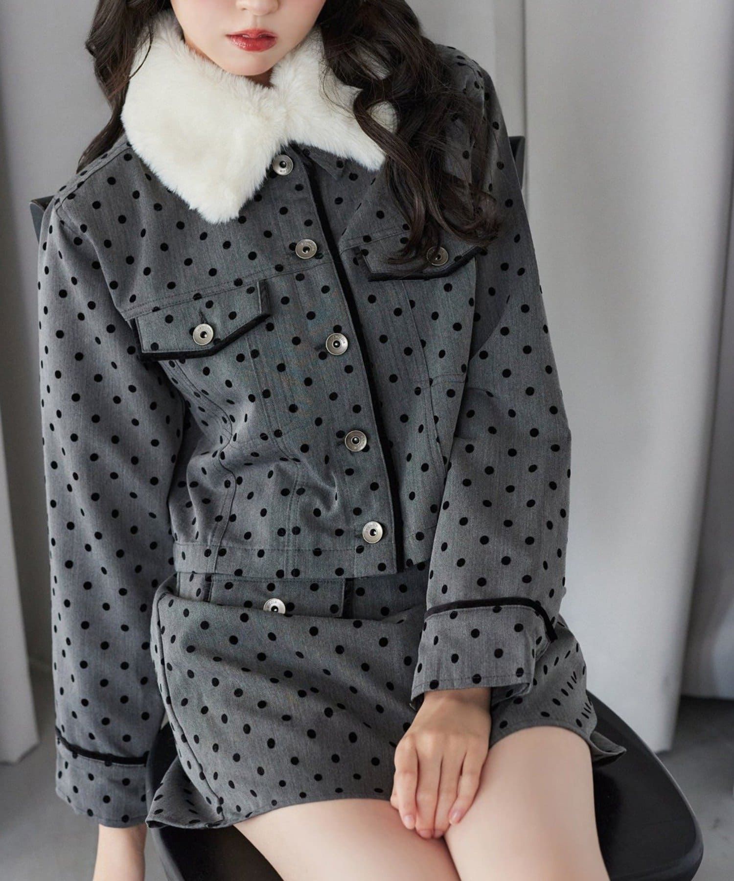 NICE CLAUP / OLIVE des OLIVE OUTLET(ナイスクラップ  / オリーブ デ オリーブ アウトレット) 【one after another】ファー付きデニムジャケット