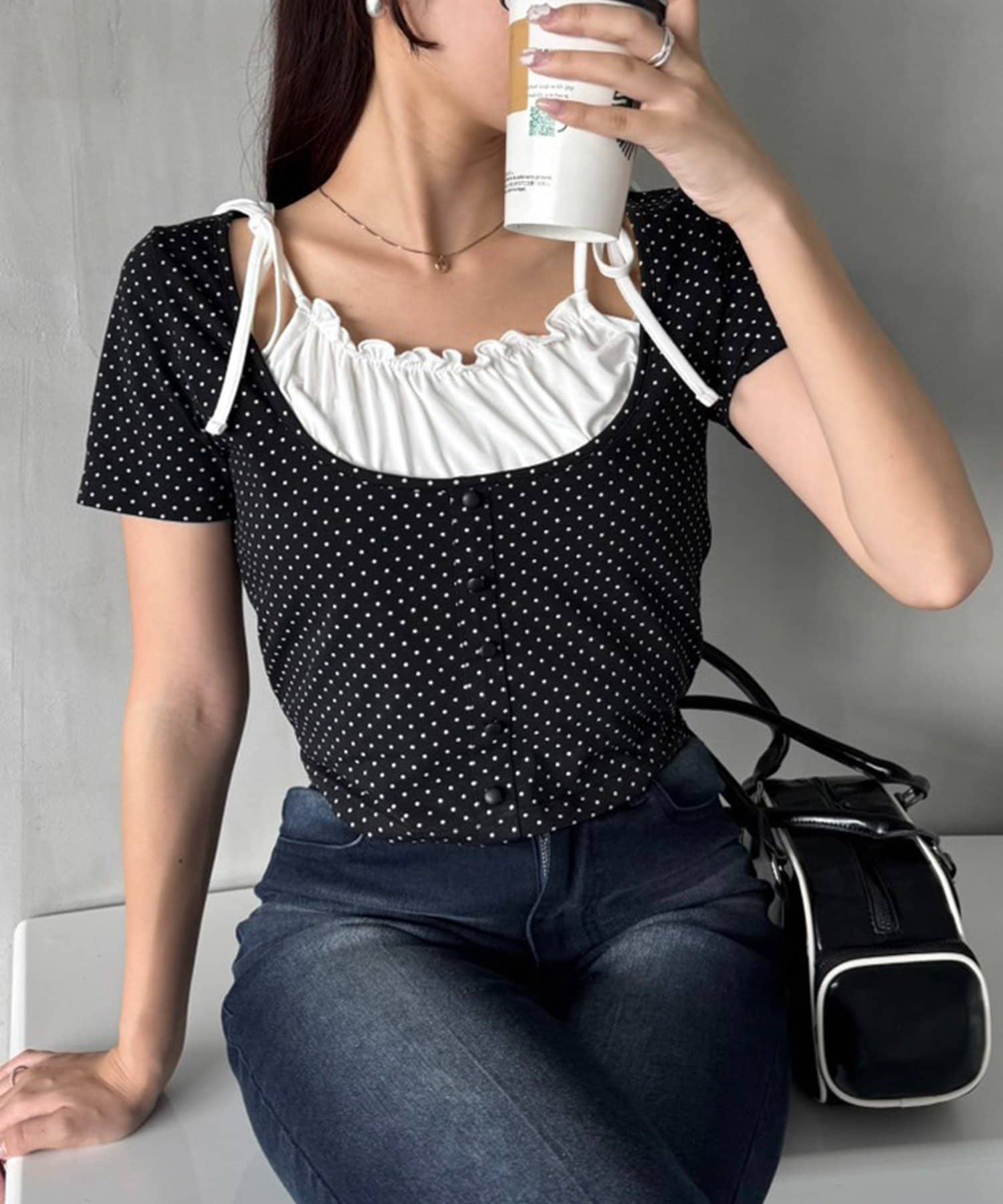 NICE CLAUP / OLIVE des OLIVE OUTLET(ナイスクラップ  / オリーブ デ オリーブ アウトレット) 【one after another】レイヤードトップス