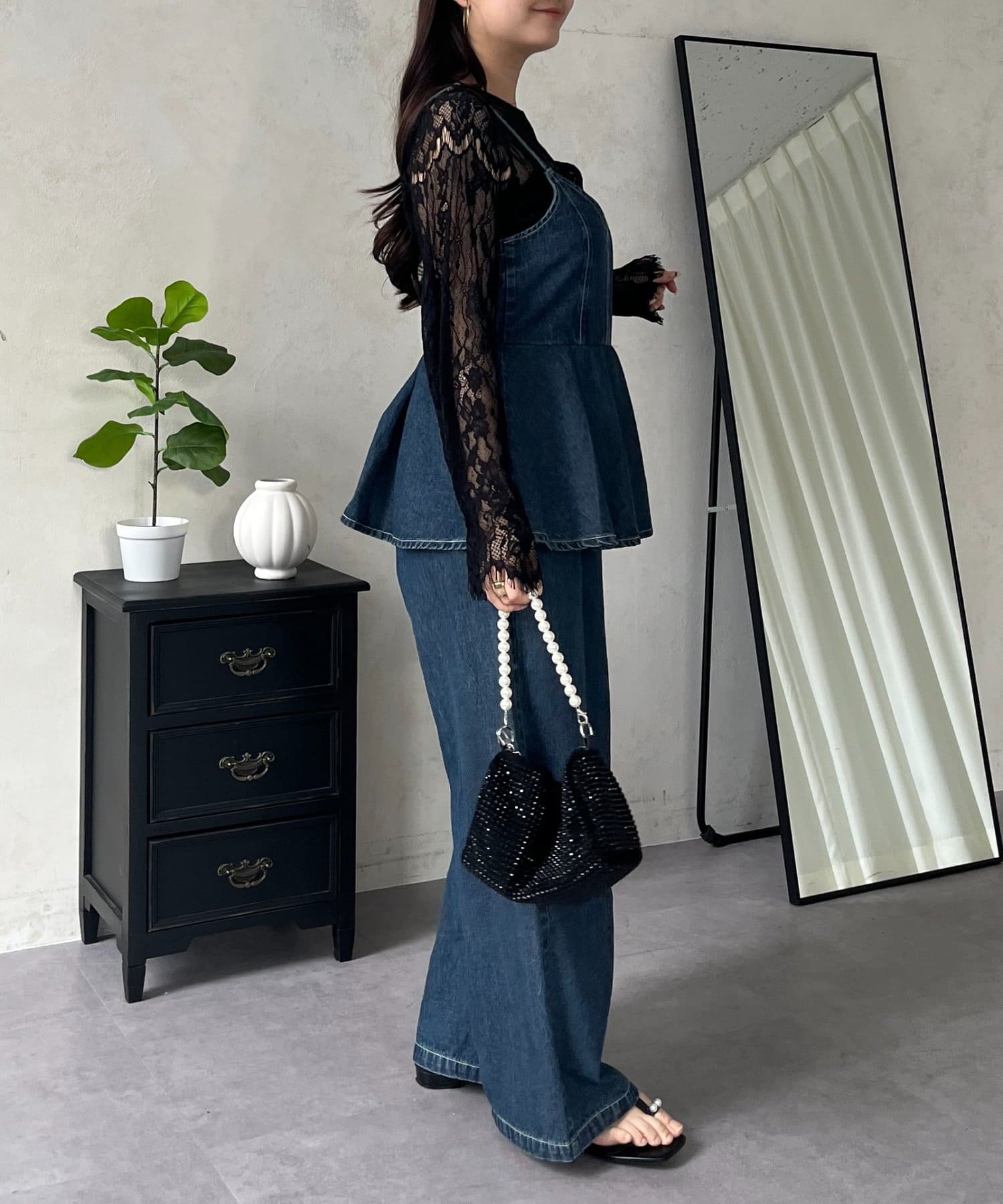 prose verse(プロズヴェール) 2wayスリーブスカラップレースブラウス