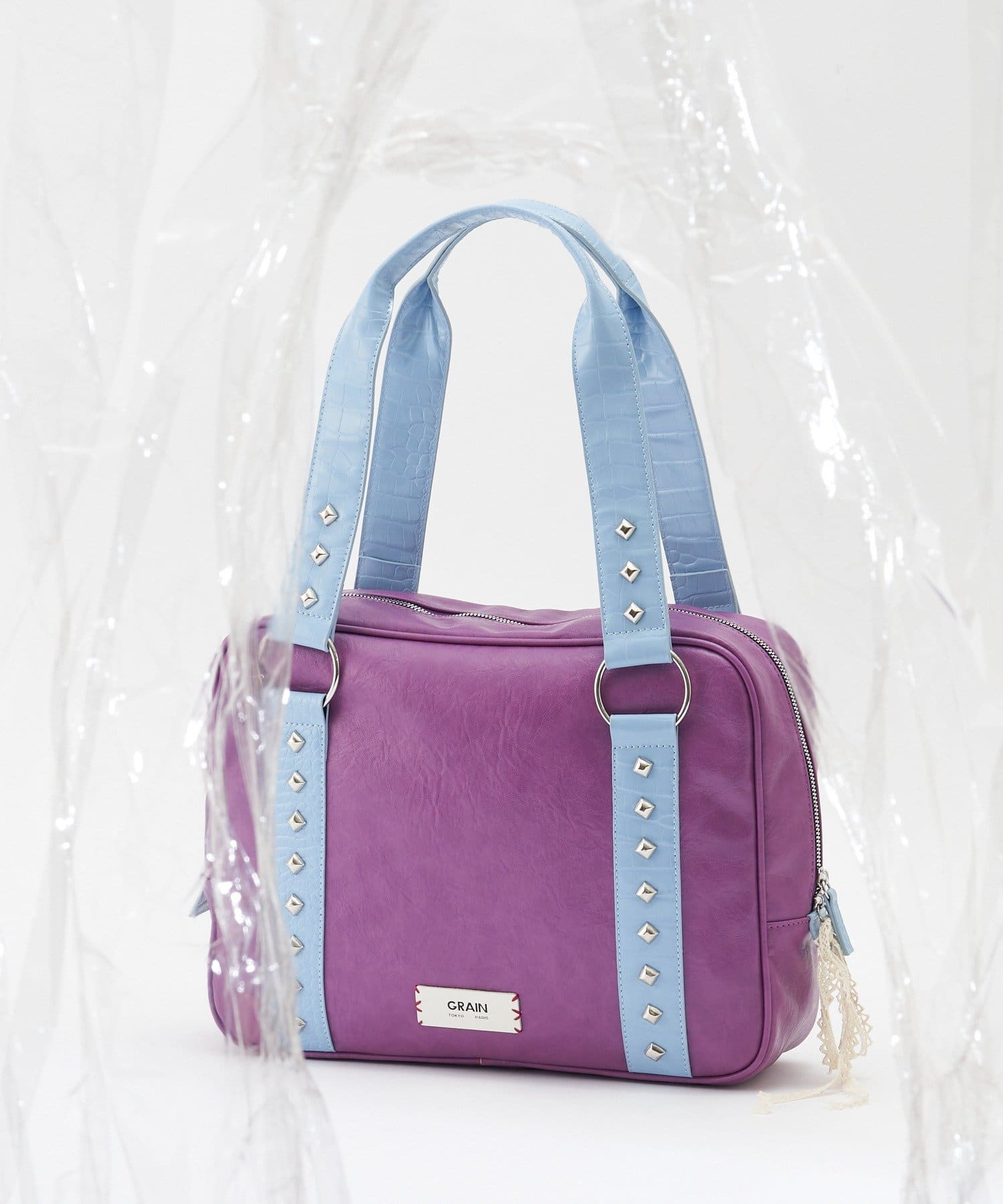 CIAOPANIC(チャオパニック) 【GRAIN/グレイン】クロココンビスタッズボストンバッグ