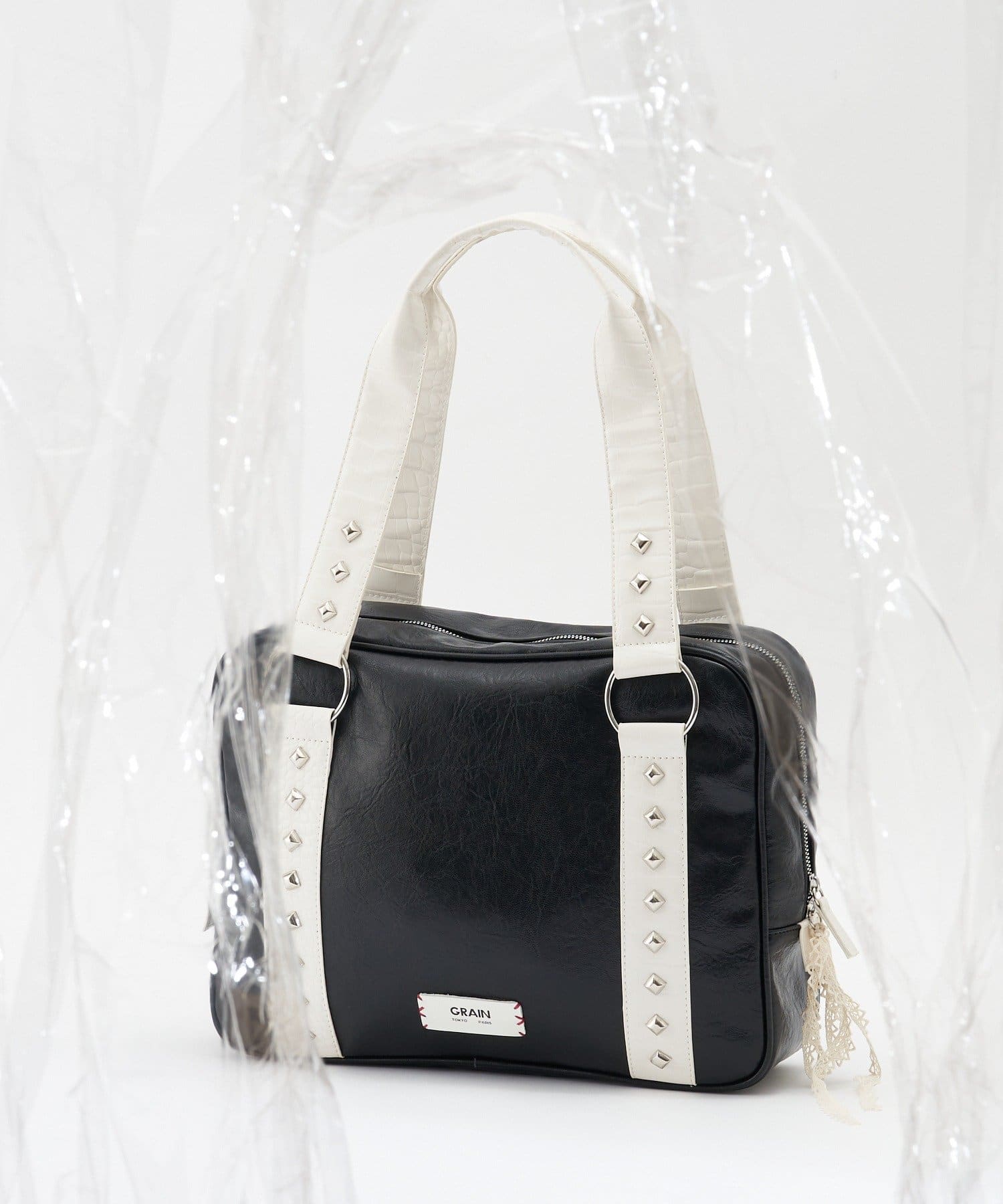 CIAOPANIC(チャオパニック) 【GRAIN/グレイン】クロココンビスタッズボストンバッグ