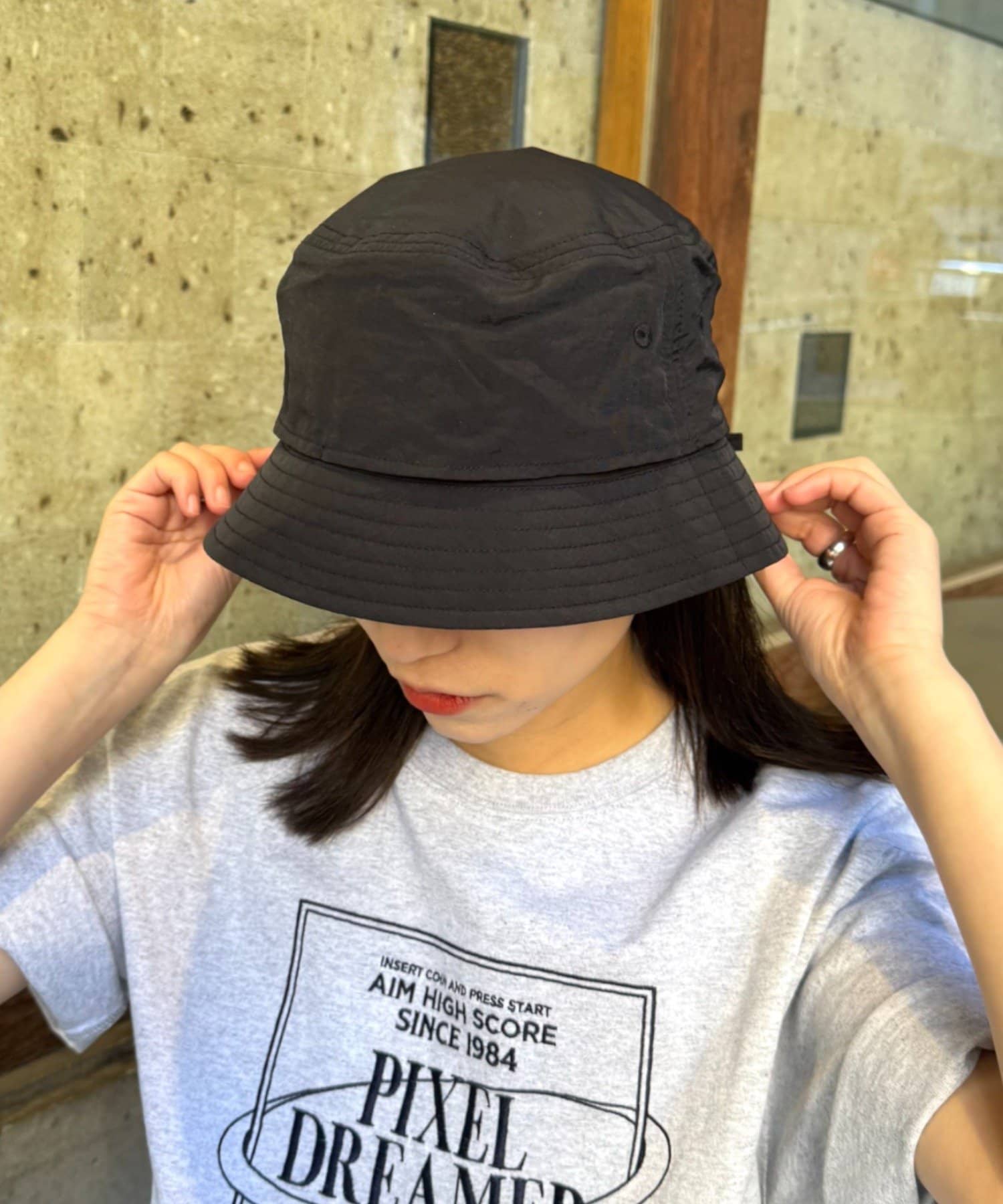 CIAOPANIC TYPY(チャオパニックティピー) 【UNISEX】レースアップナイロンバケットハット