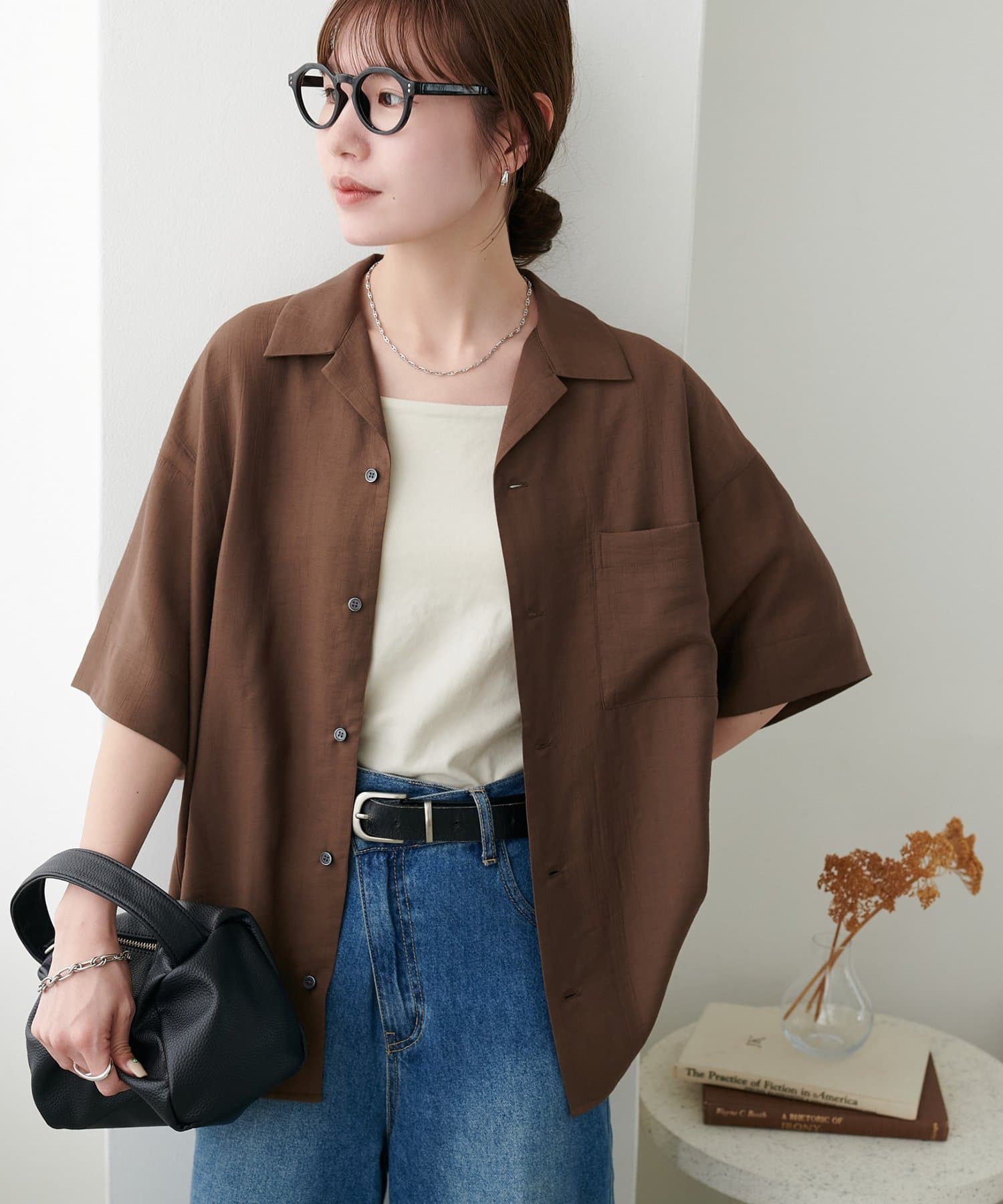 DISCOAT(ディスコート) 【Enlude】リネンライク開襟オーバーシャツ《ユニセックス》