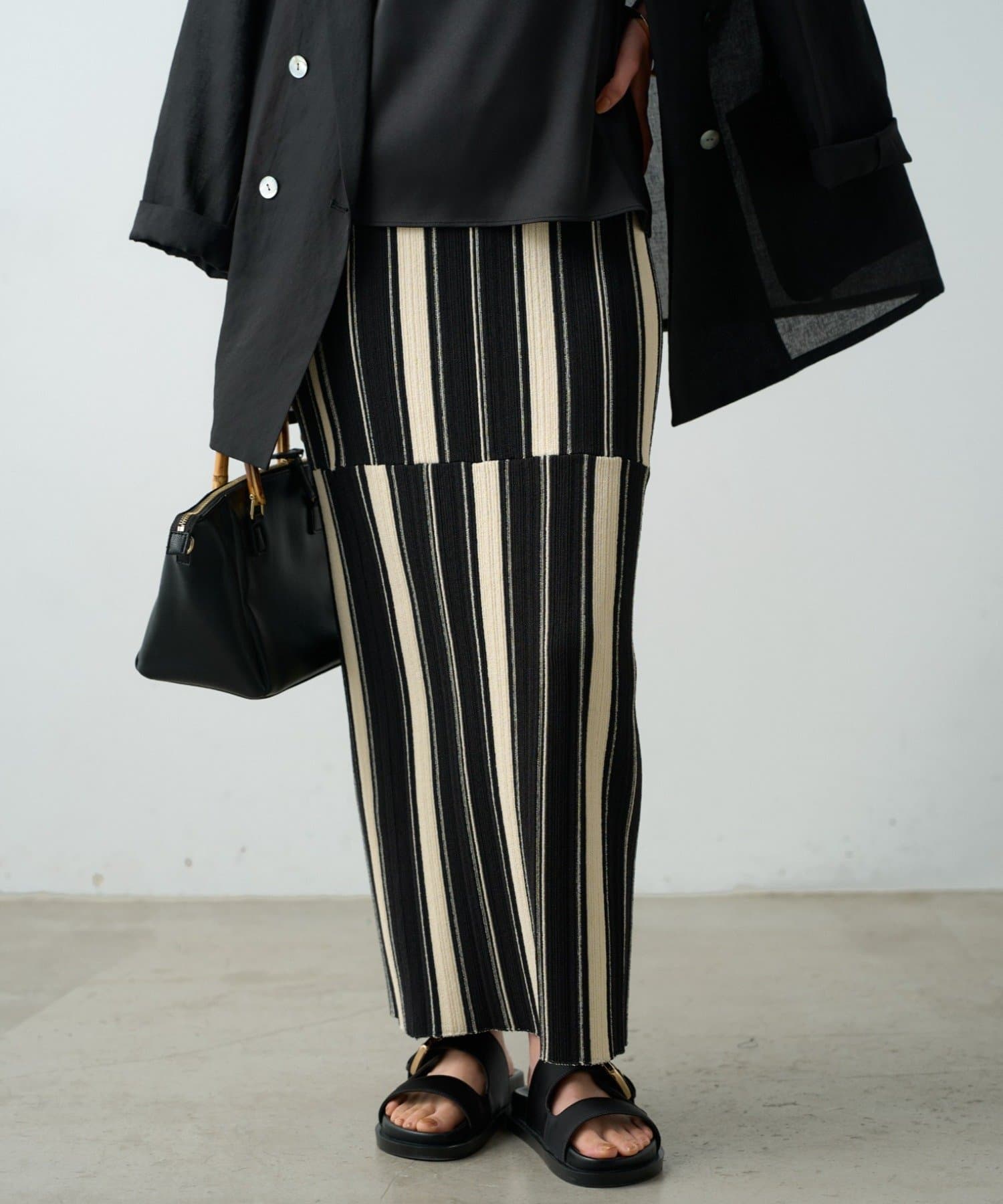 LOUNGEDRESS(ラウンジドレス) マルチストライプニットスカート