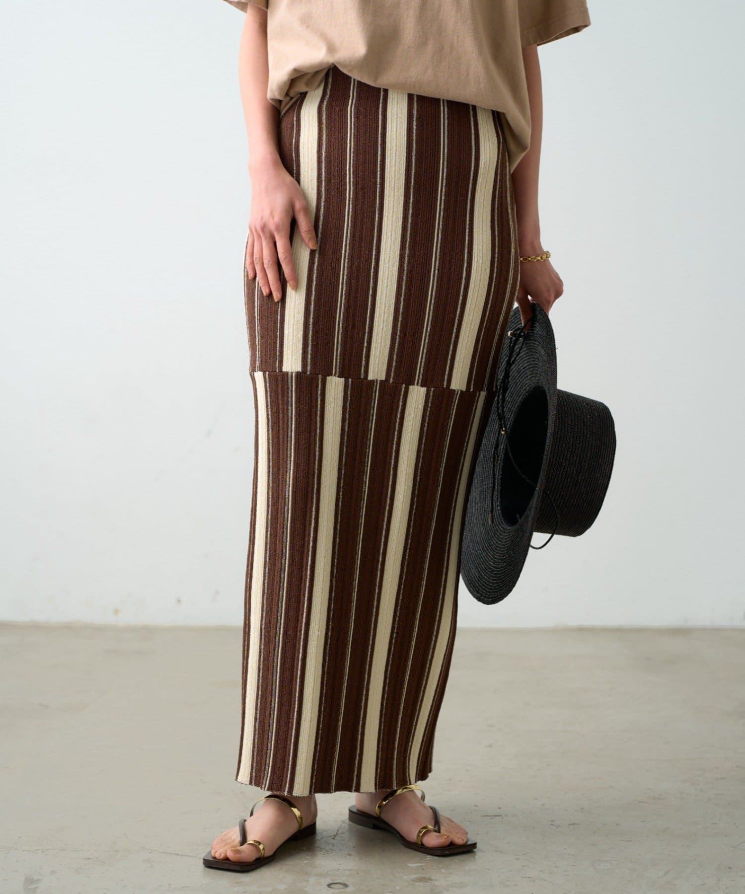 LOUNGEDRESS(ラウンジドレス) マルチストライプニットスカート