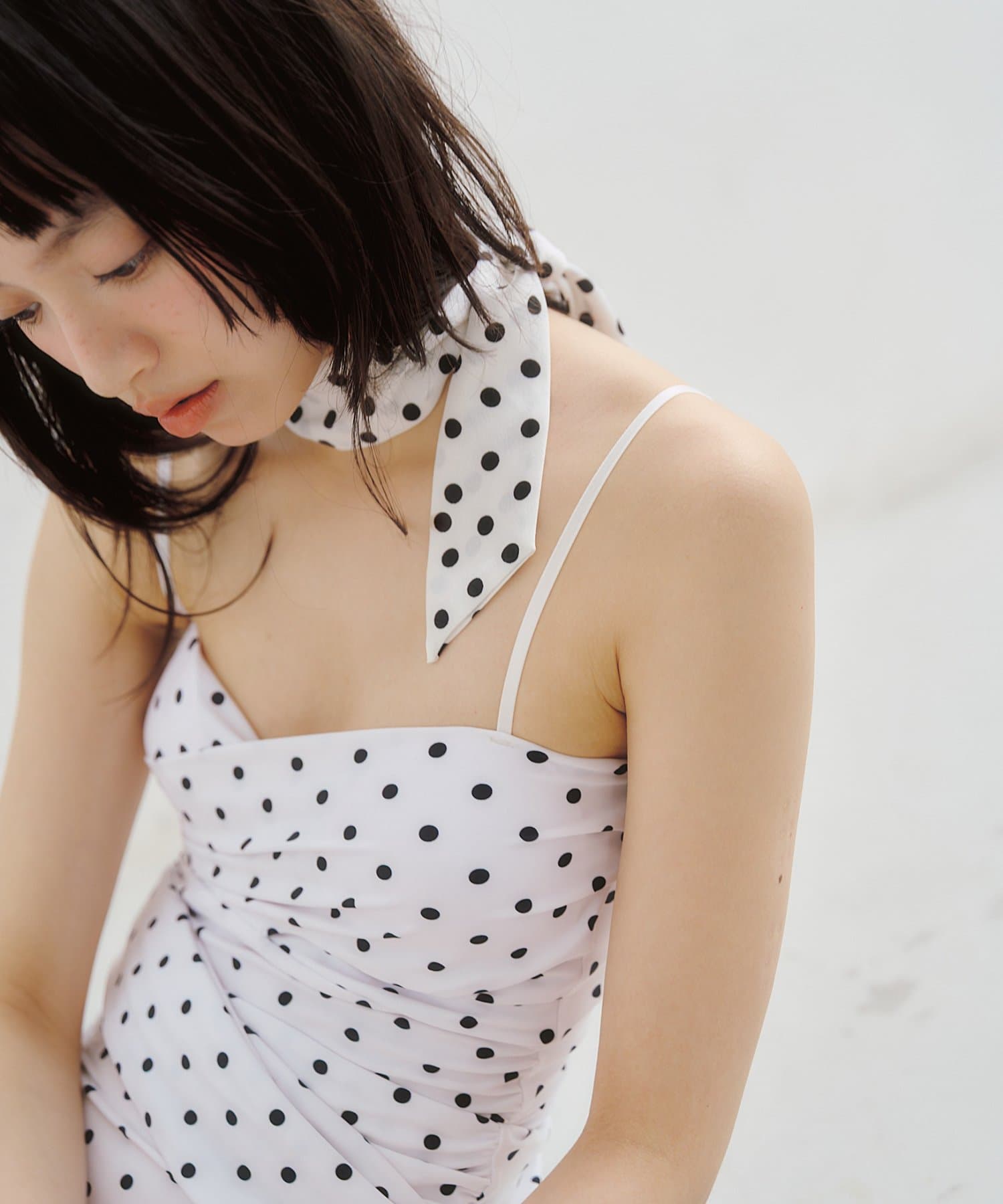 mystic(ミスティック) 【4/10(FRI) 12:00 予約START】《WEB限定》クロスギャザーミニワンピスイムウェア